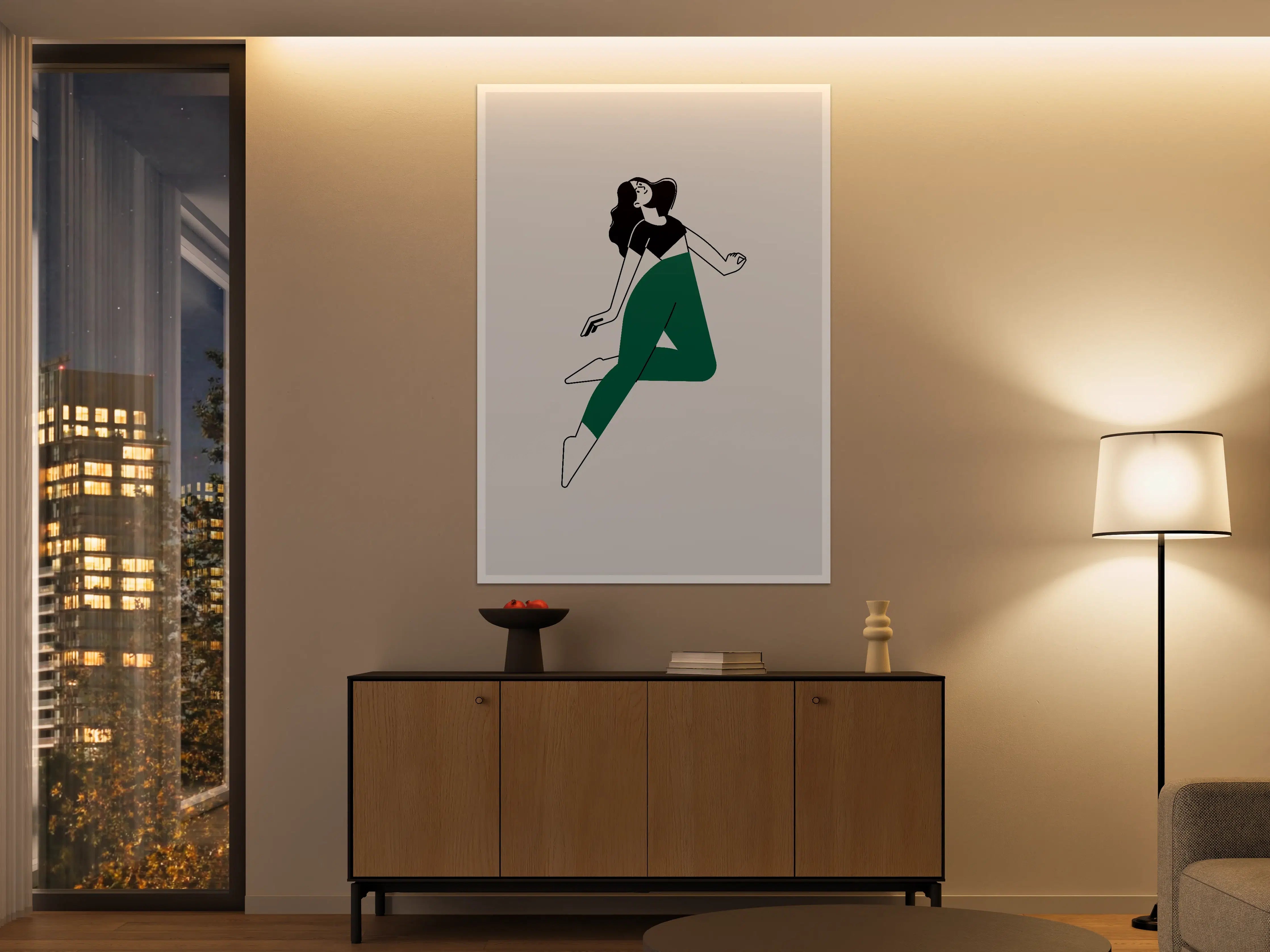 Große Wandbilder - Moderne weibliche Figur, minimalistischer Stil