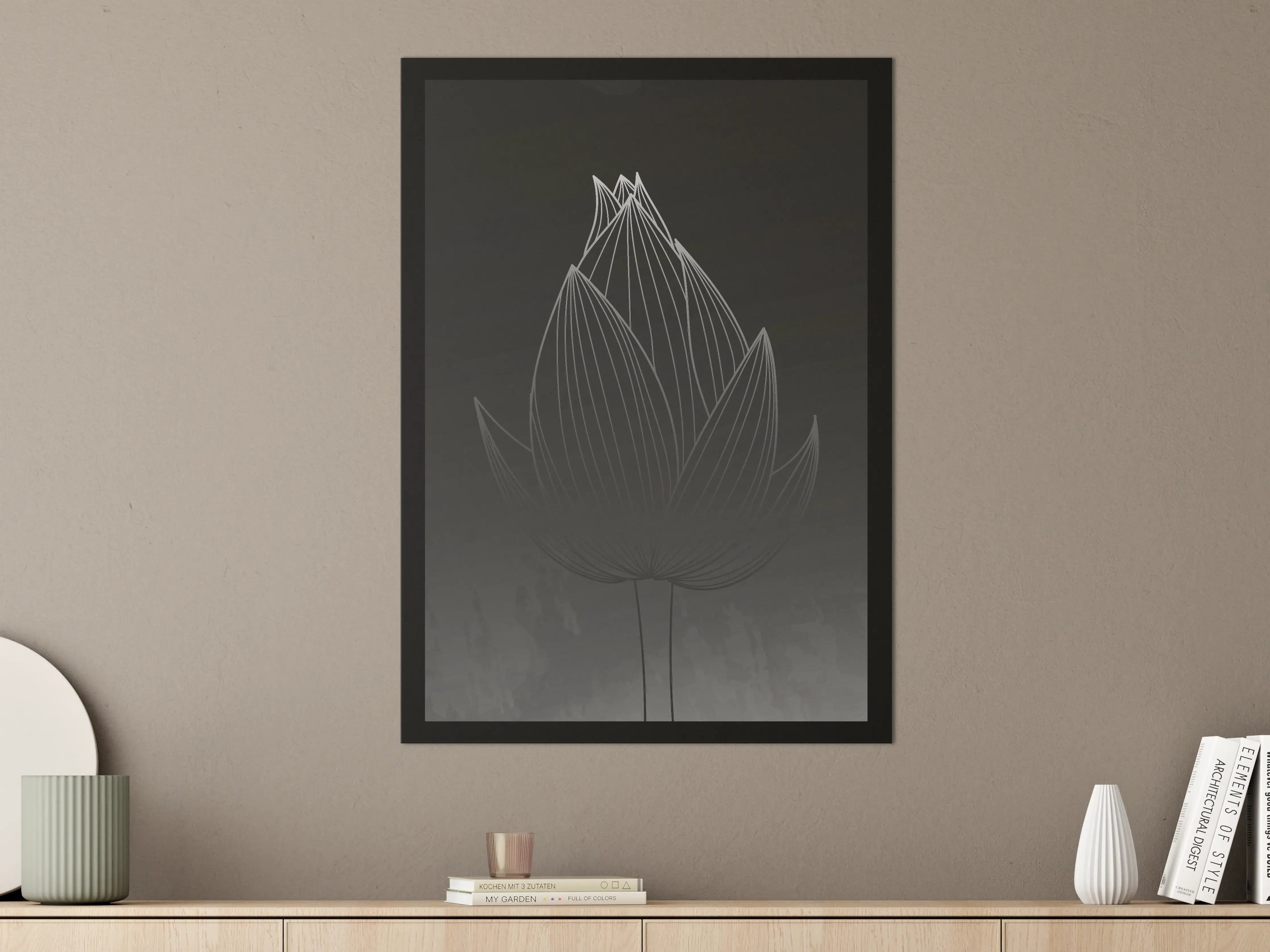 Große Wandbilder - Moderner Lotus mit Gradienten-Hintergrund