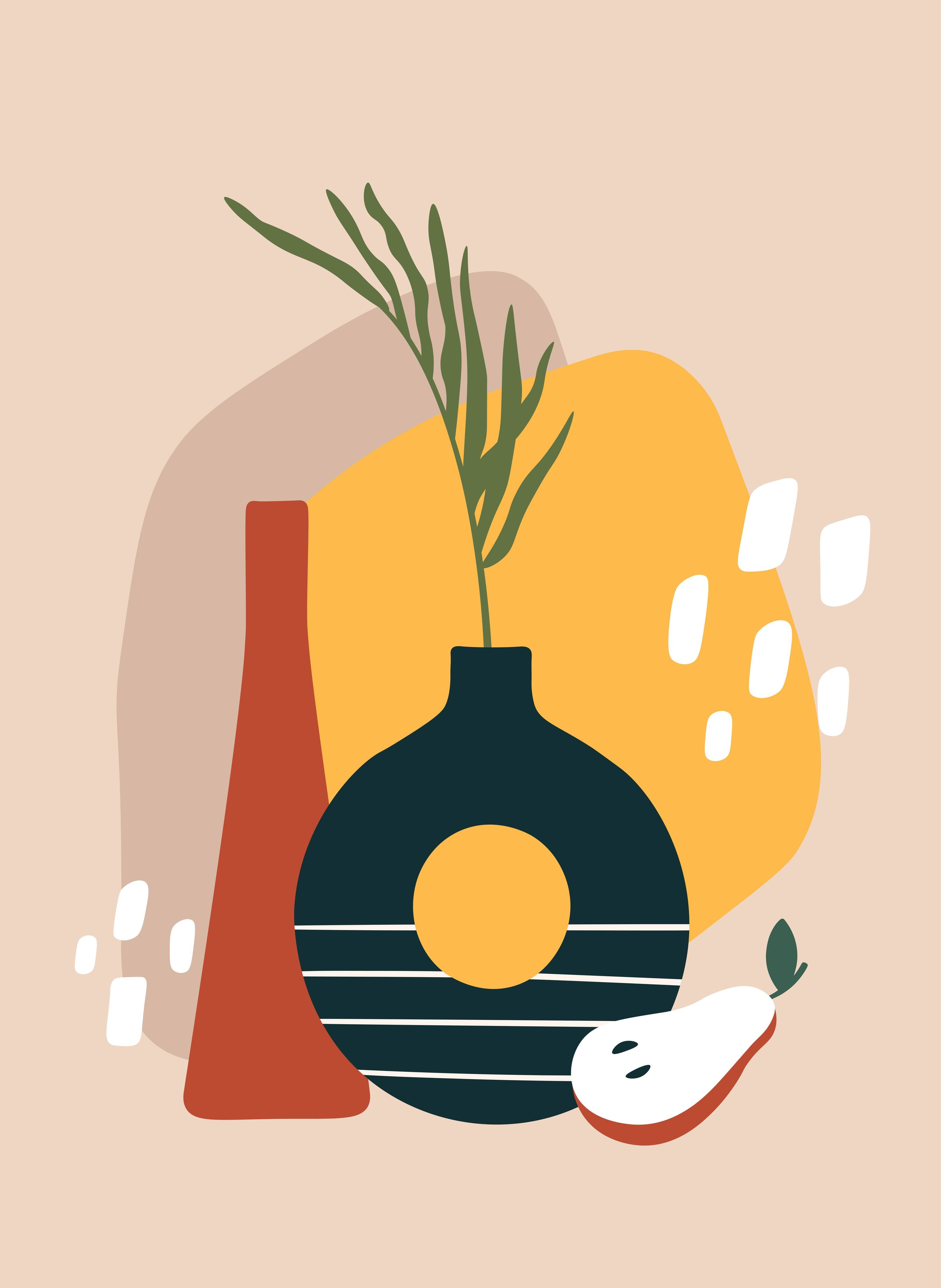 Große Wandbilder-Moderner Minimalismus mit Blumenvase