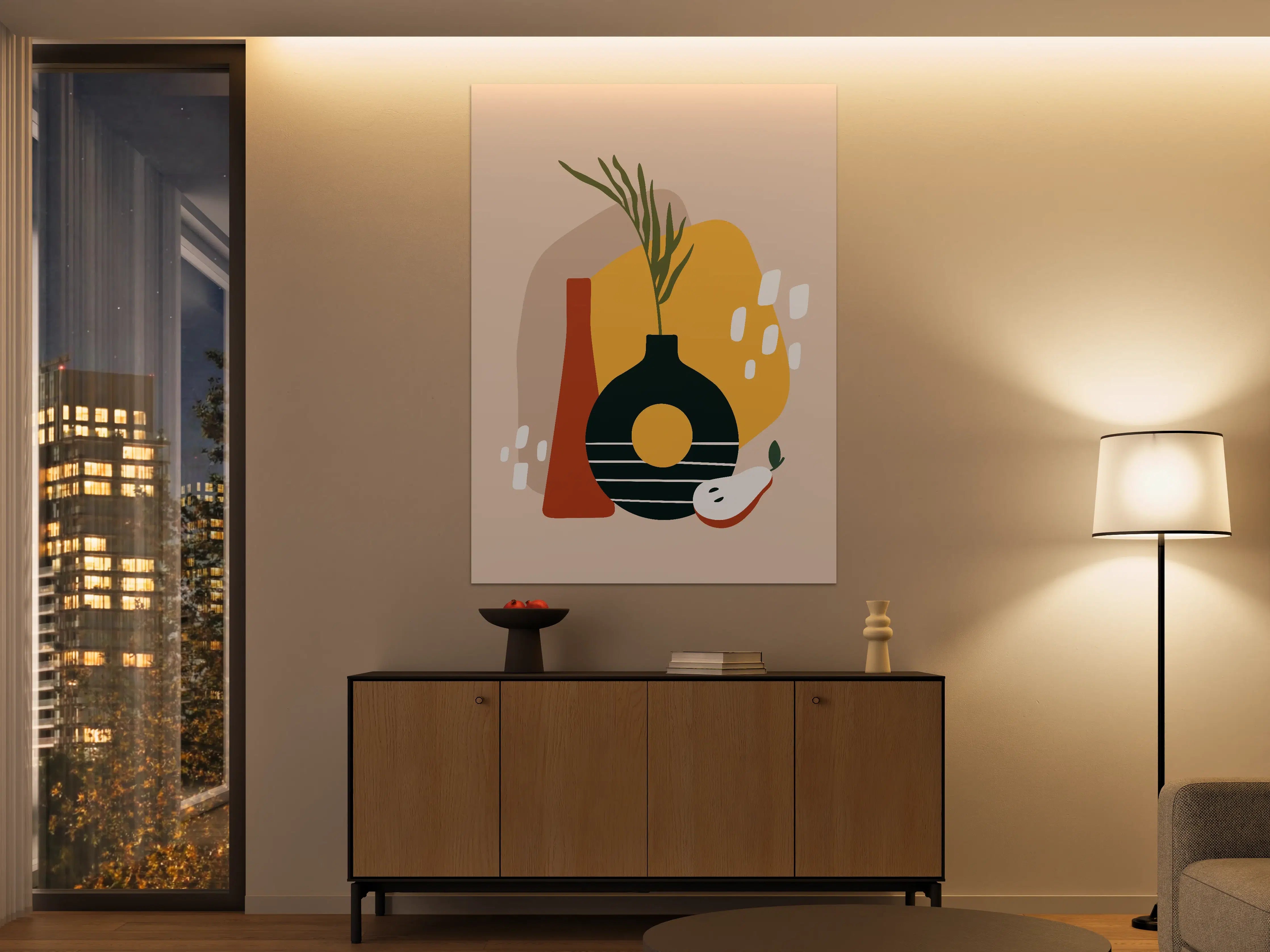 Große Wandbilder - Moderner Minimalismus mit Blumenvase