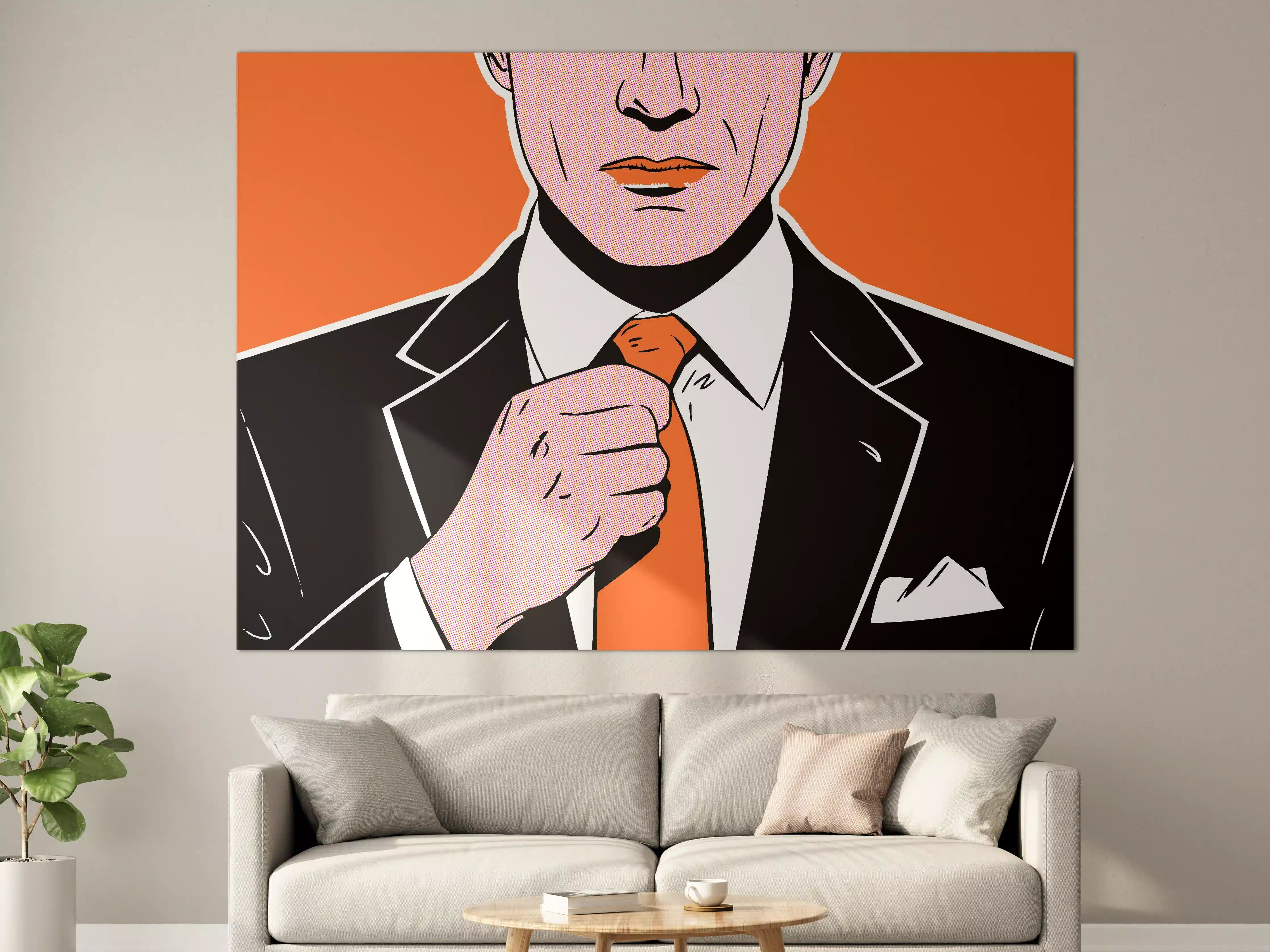 Große Wandbilder - Moderner Pop-Art-Style mit orange-akzentuierter Eleganz
