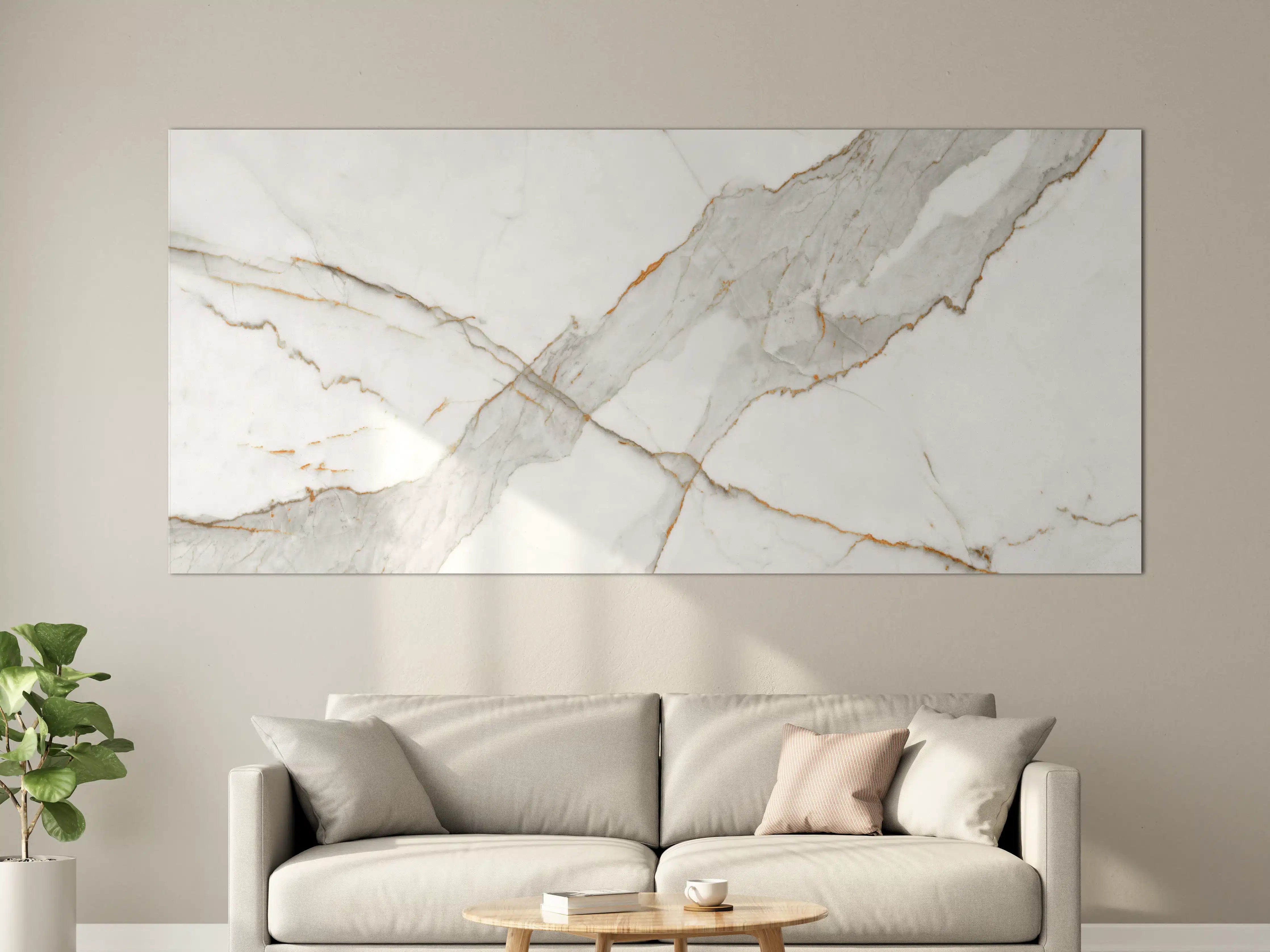 Große Wandbilder - Moderner Weiß-Grauer Marmor