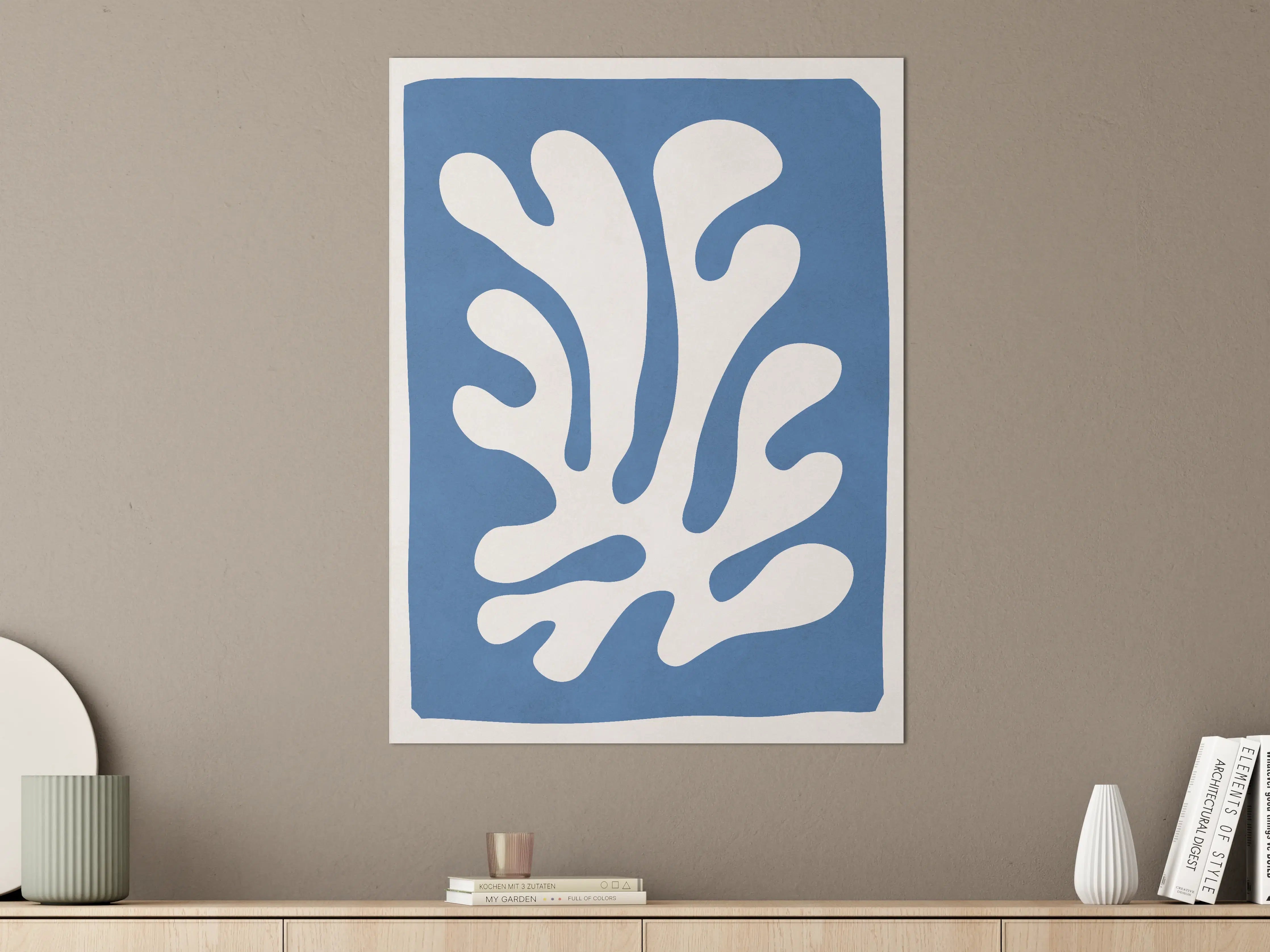 Große Wandbilder - Moderner blauer Dekor-Stencil
