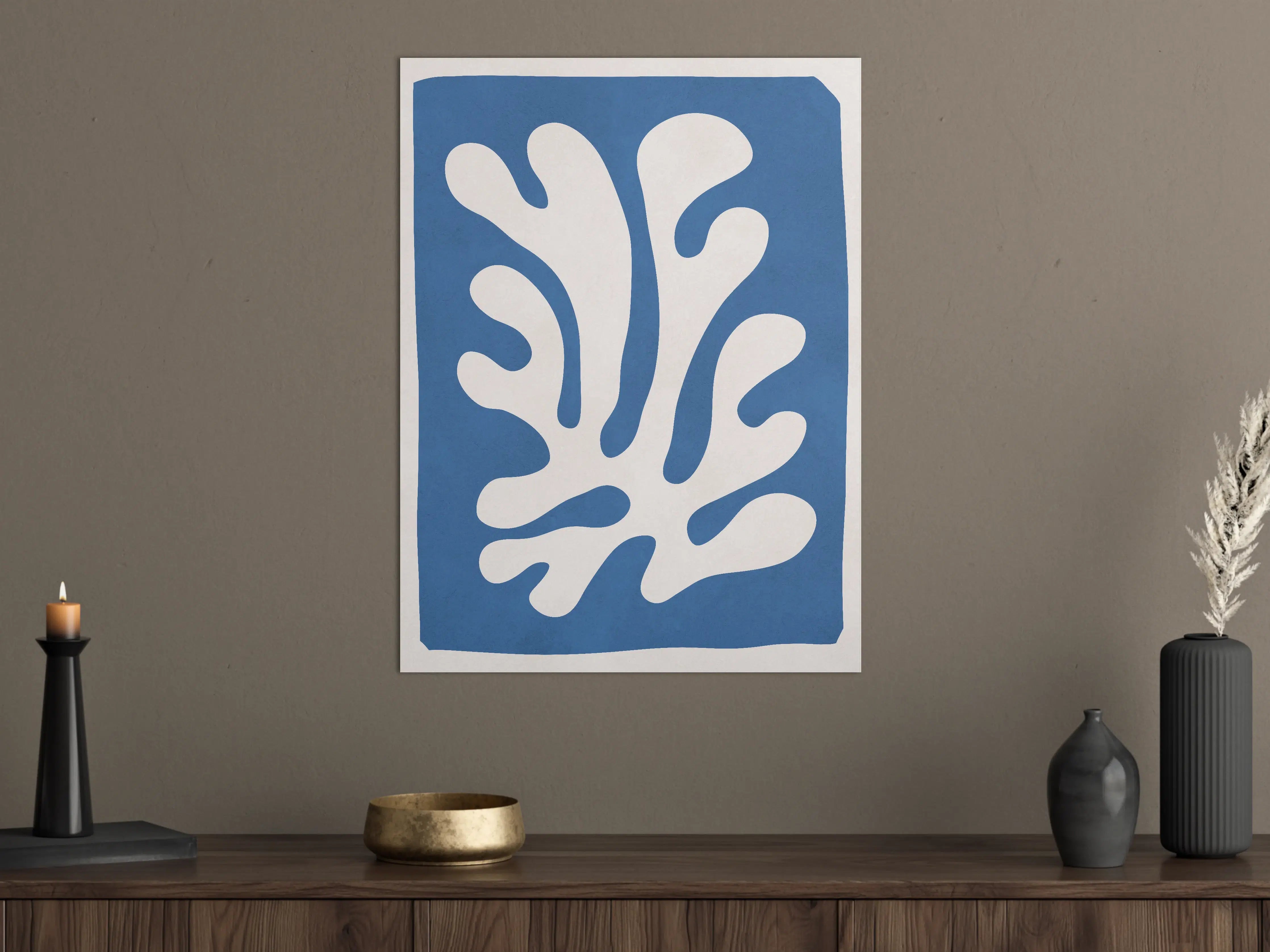 Große Wandbilder - Moderner blauer Dekor-Stencil