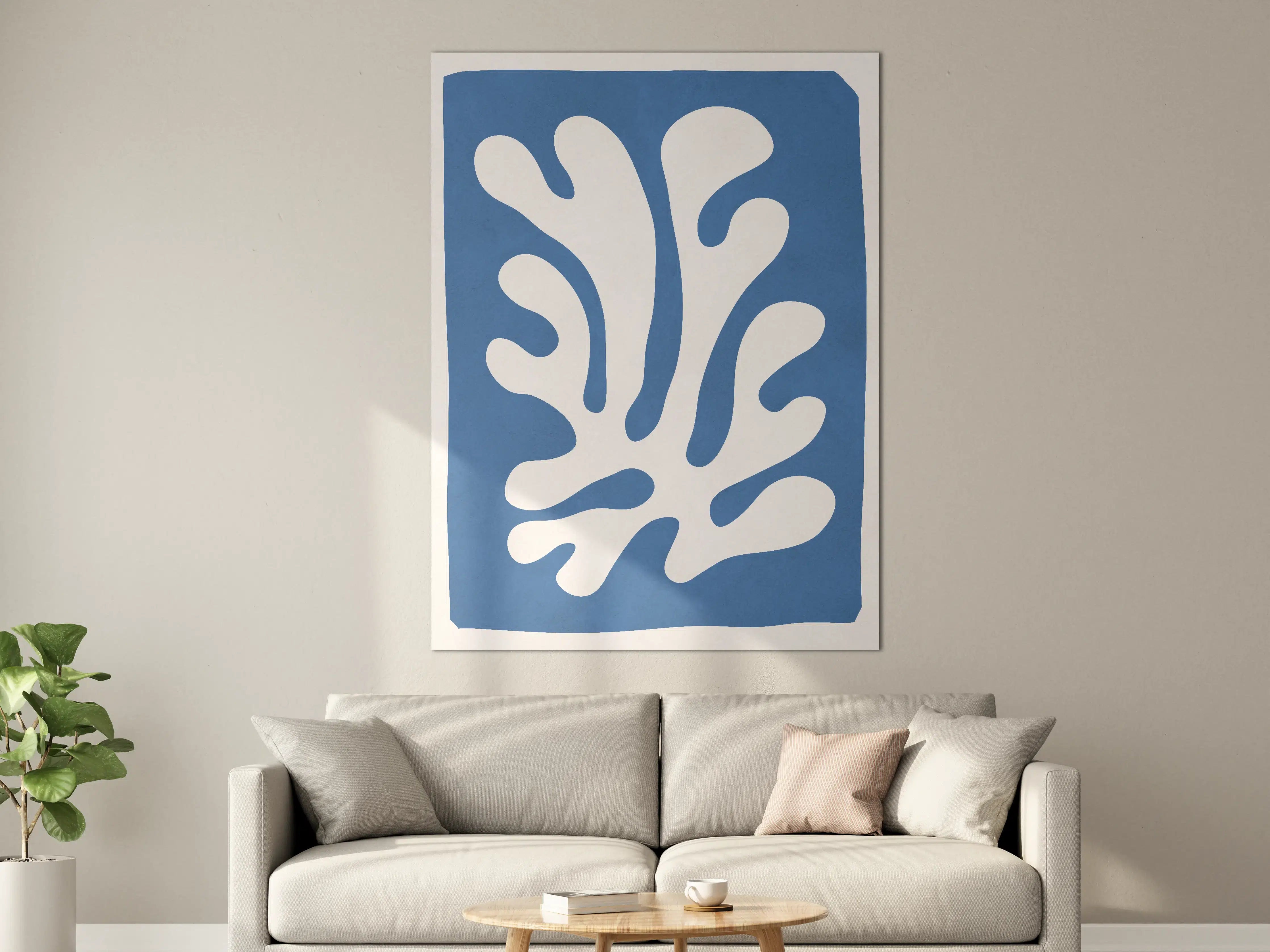 Große Wandbilder - Moderner blauer Dekor-Stencil