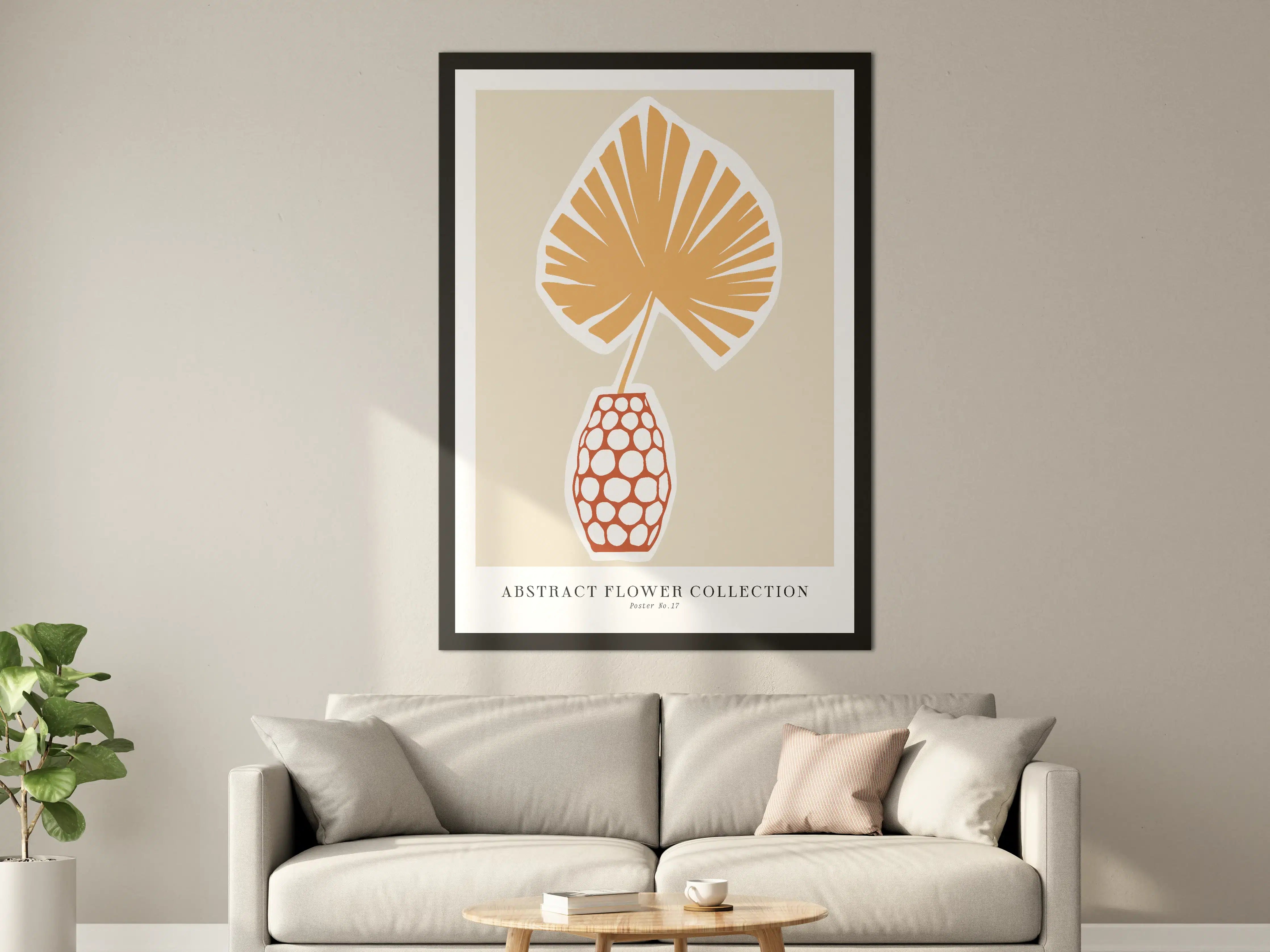 Große Wandbilder - Modernes Blumendesign in Braun und Beige
