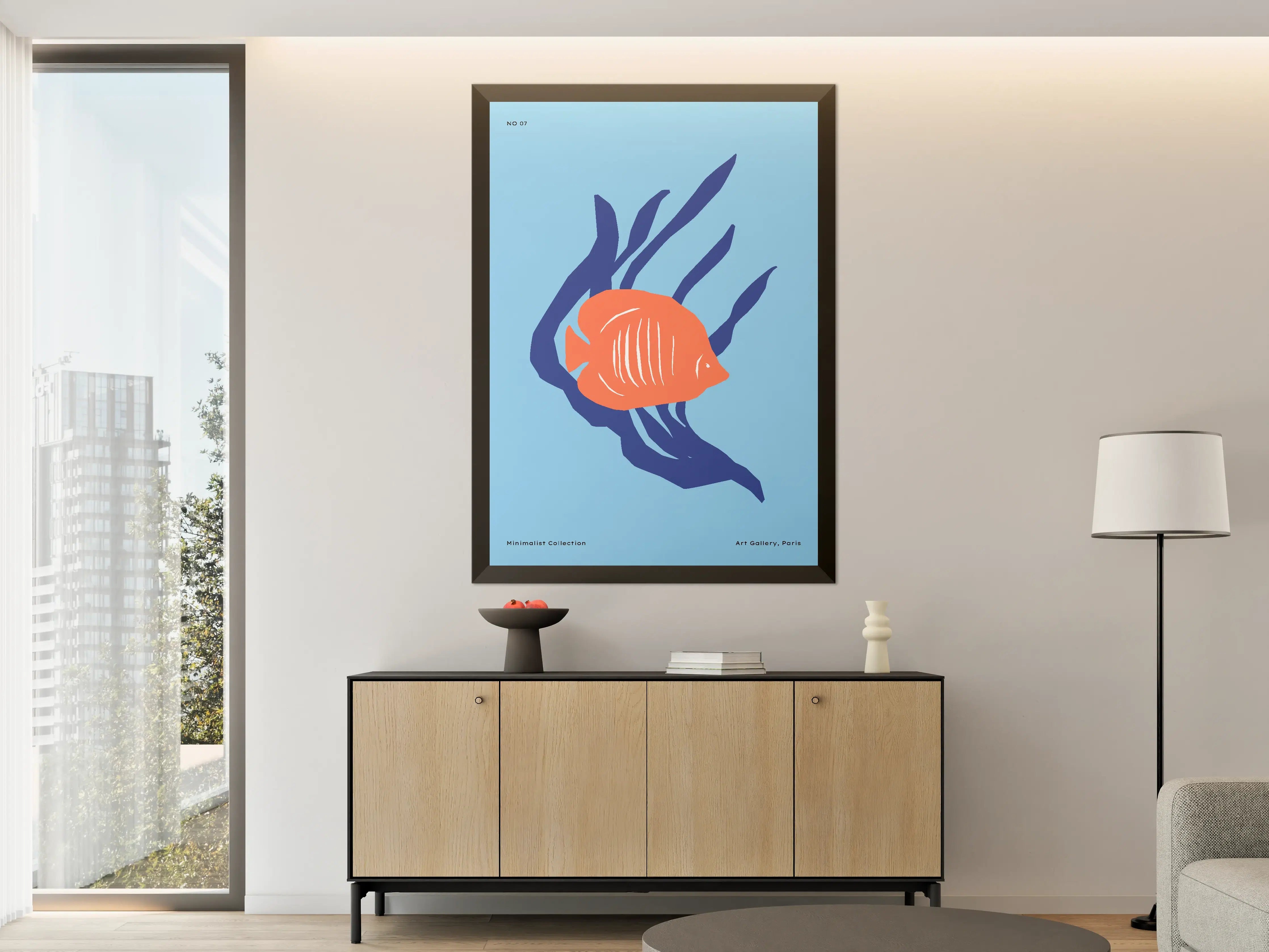 Große Wandbilder - Modernes Meeresmotiv in Blau-Orange