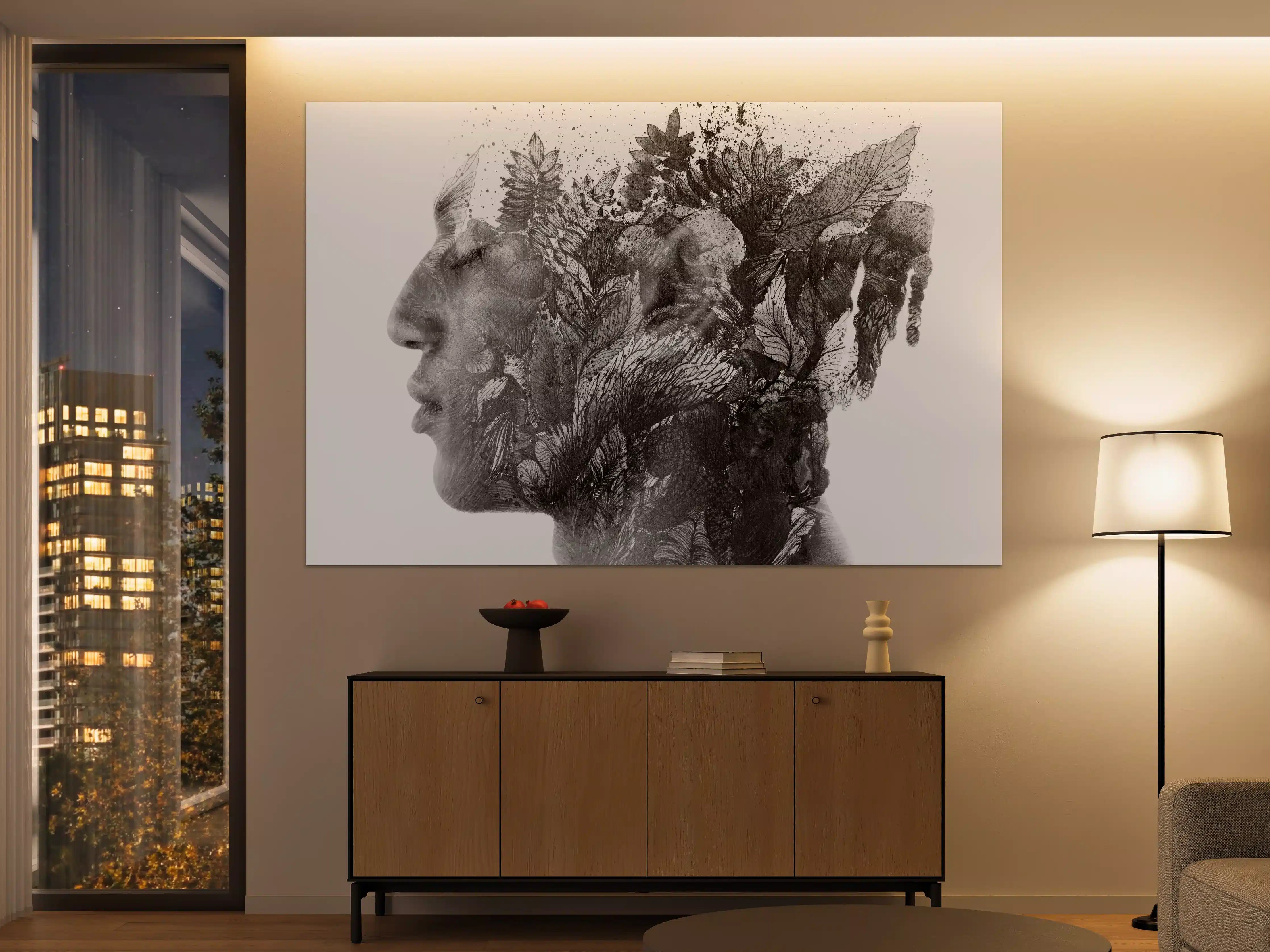 Große Wandbilder - Modernes Portrait in schwarz - weiß