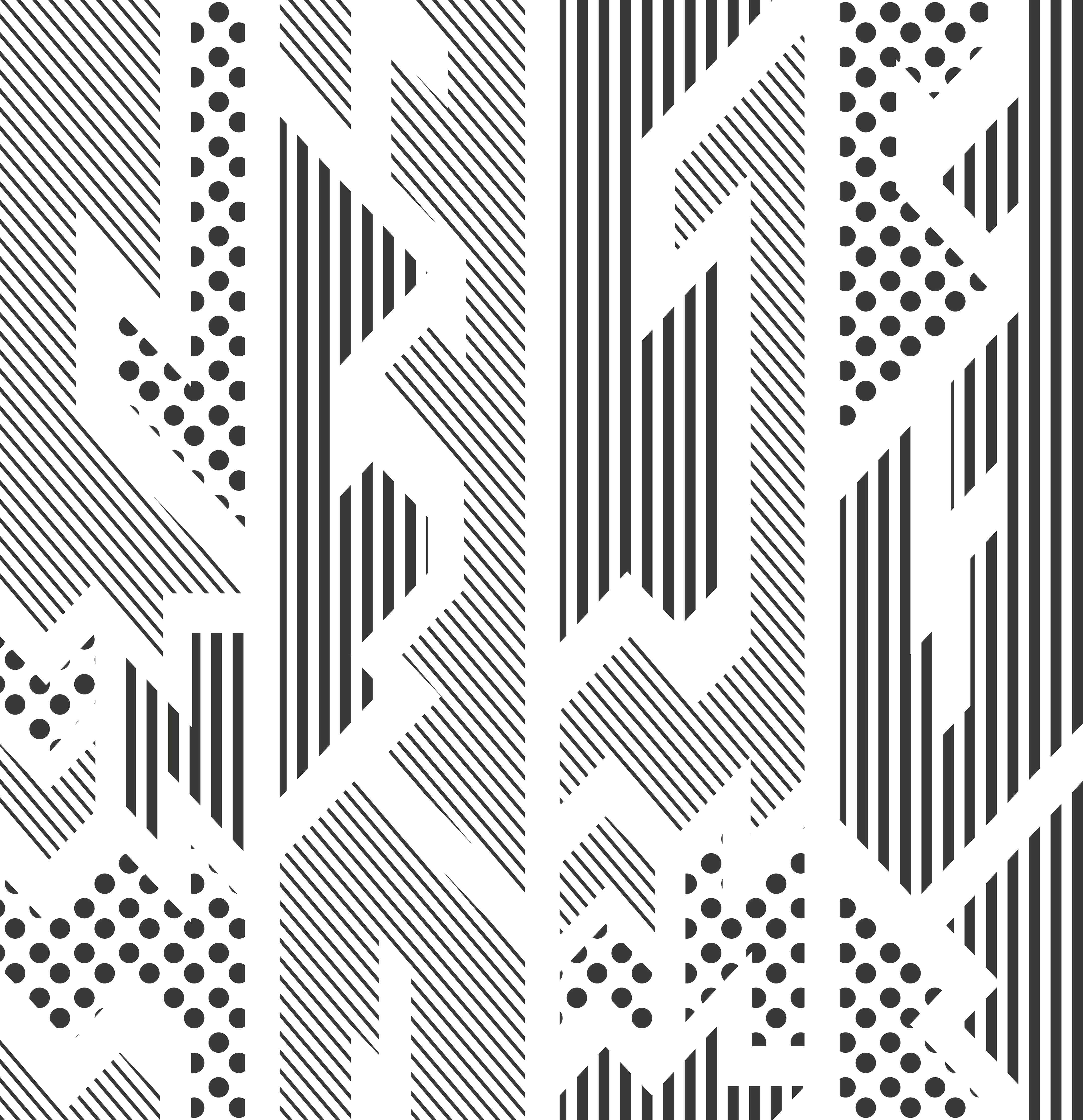 Große Wandbilder-Modernes Schwarz-Weiß-Muster mit geometrischen Linien