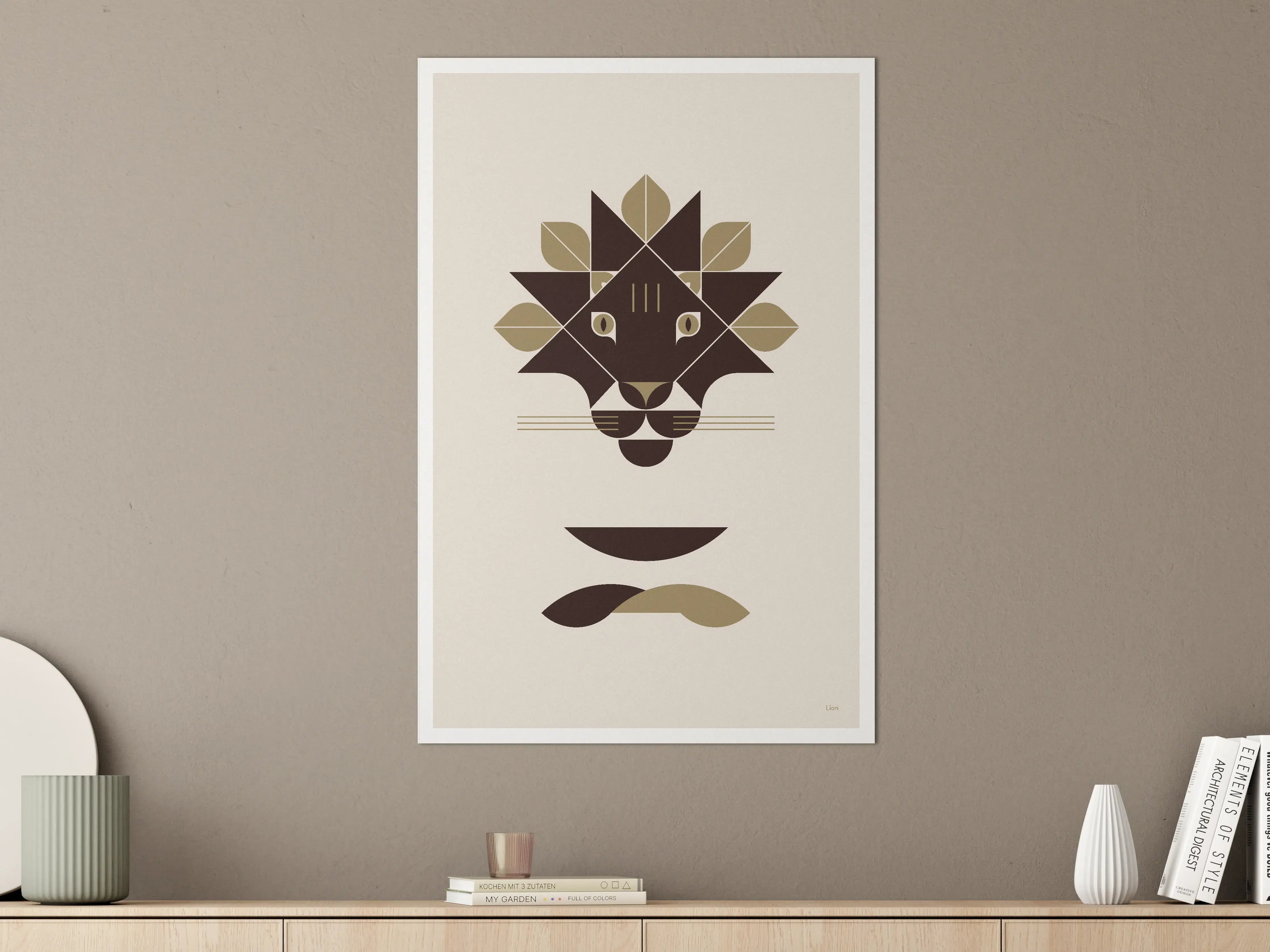 Große Wandbilder - Modischer Löwenkopf im minimalistischen Design