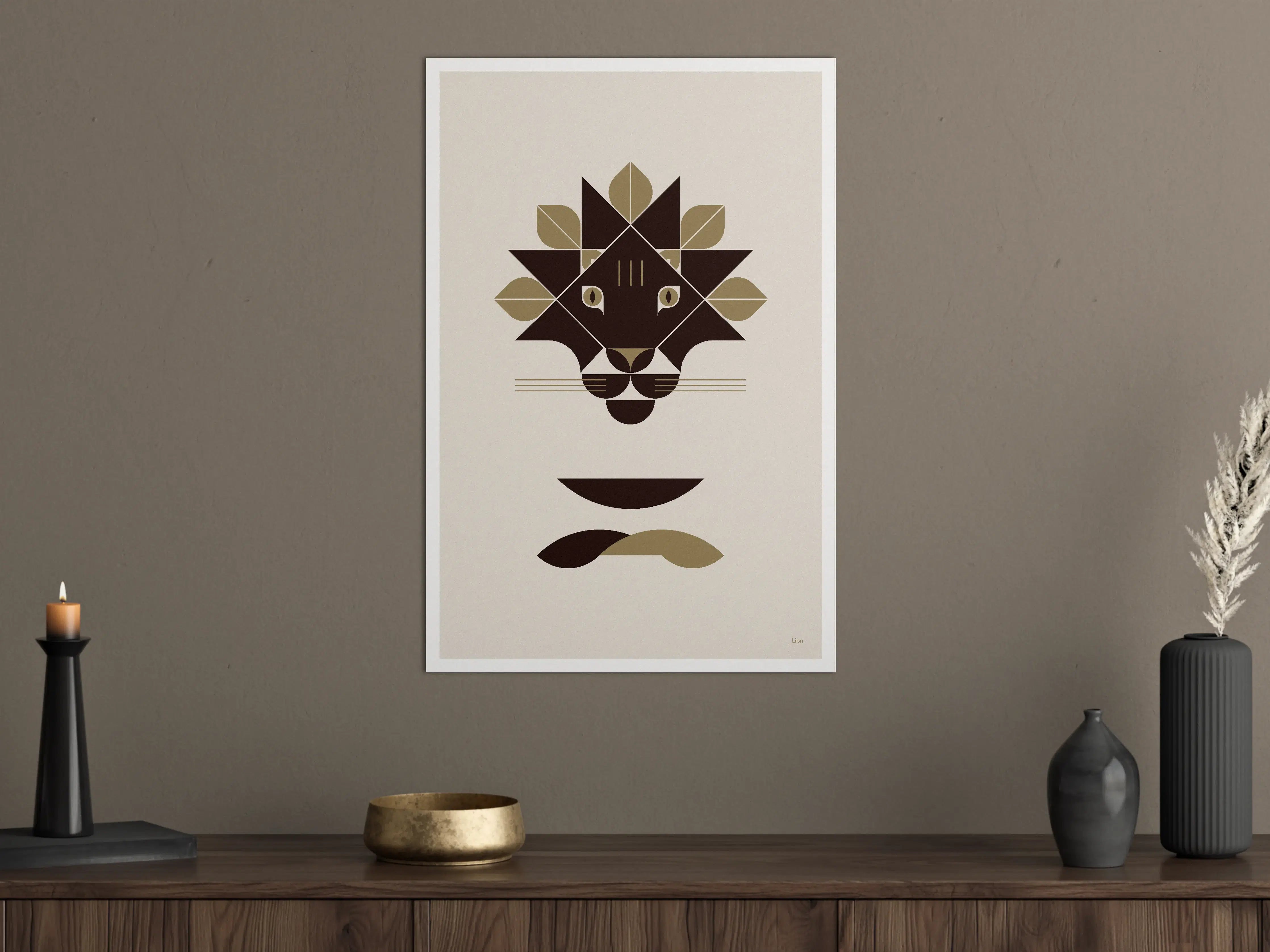 Große Wandbilder - Modischer Löwenkopf im minimalistischen Design