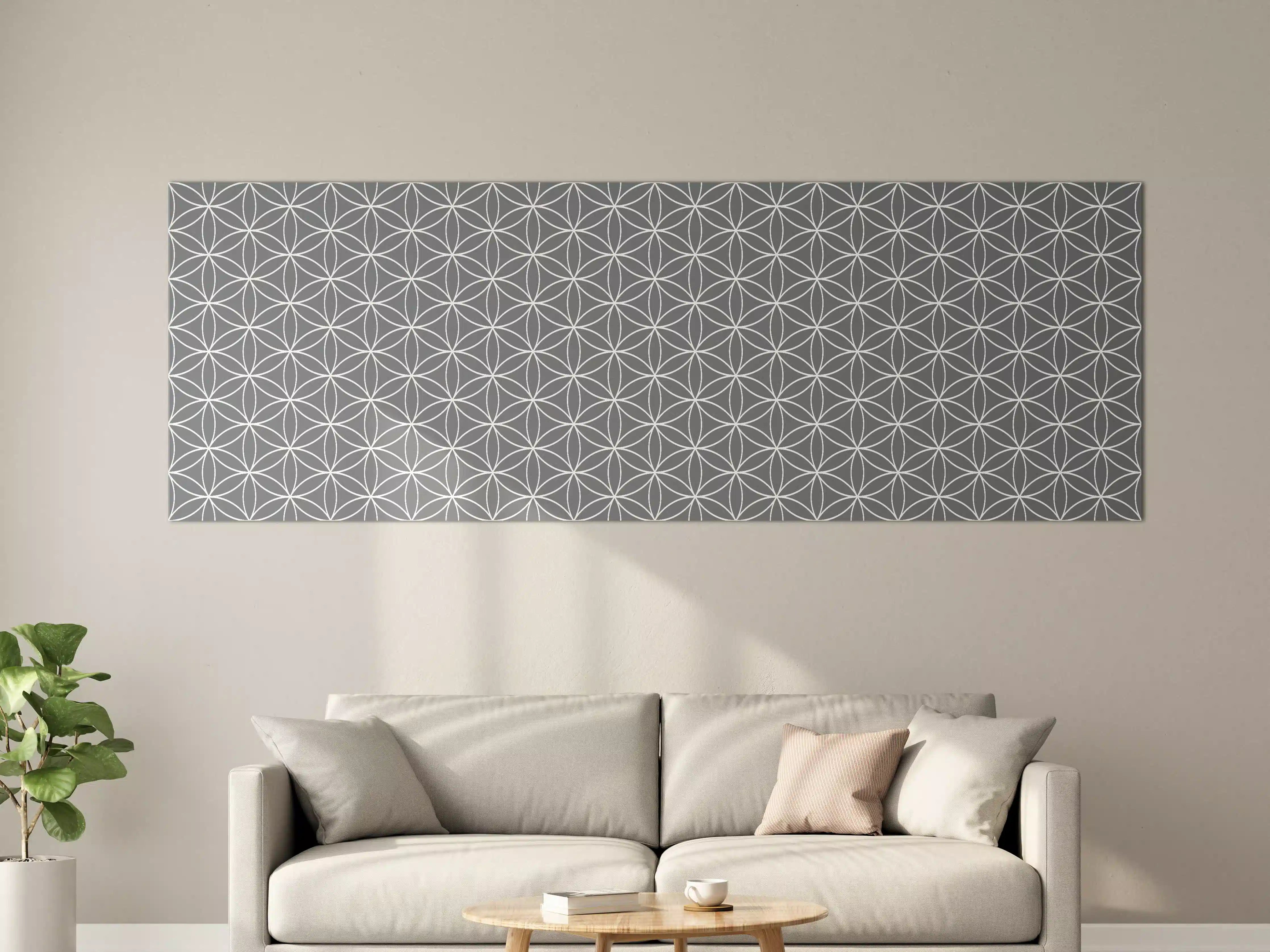 Große Wandbilder - Modulares geometrisches Muster in Grau