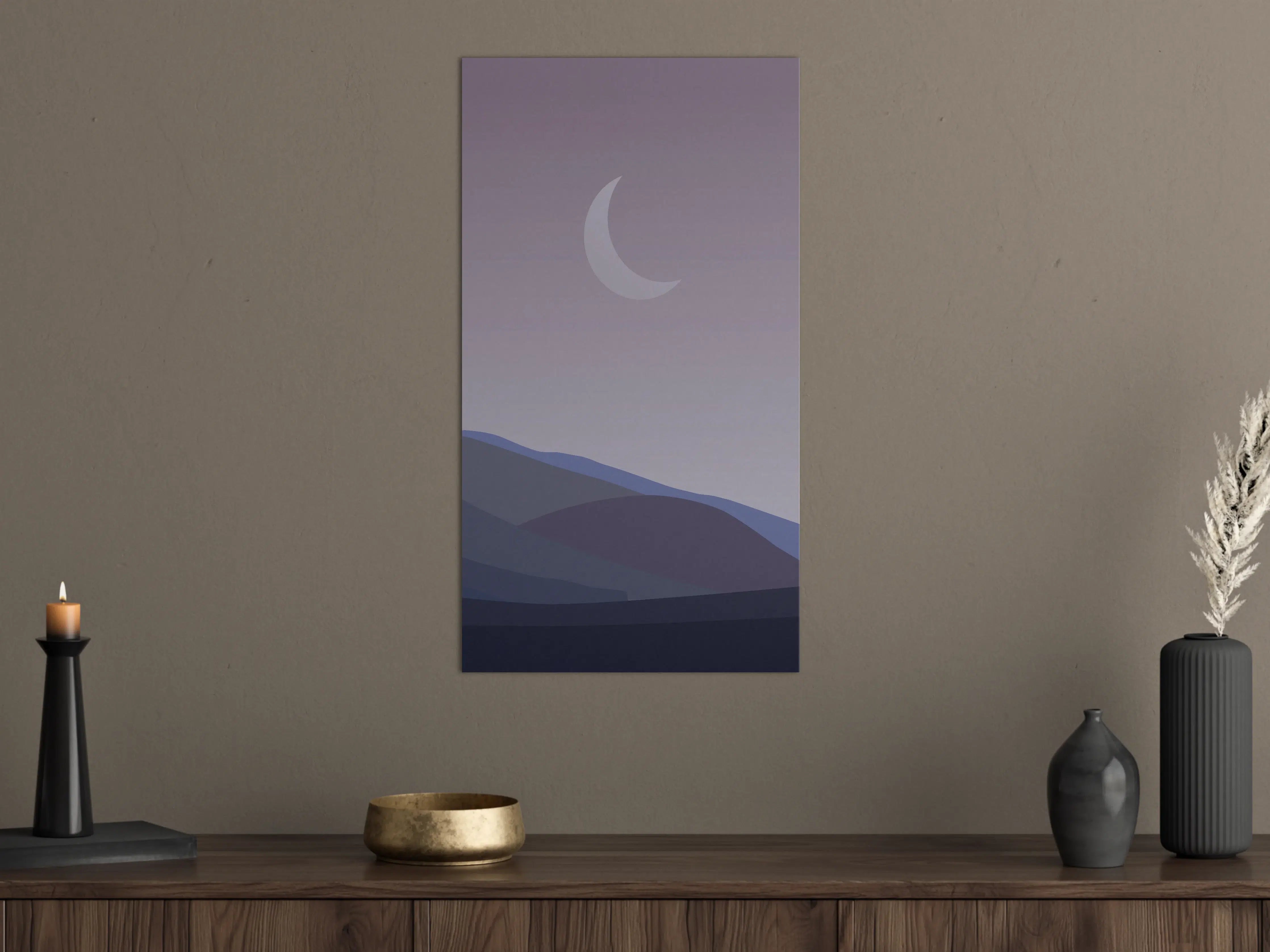 Große Wandbilder - Mond über nebligen Hügeln