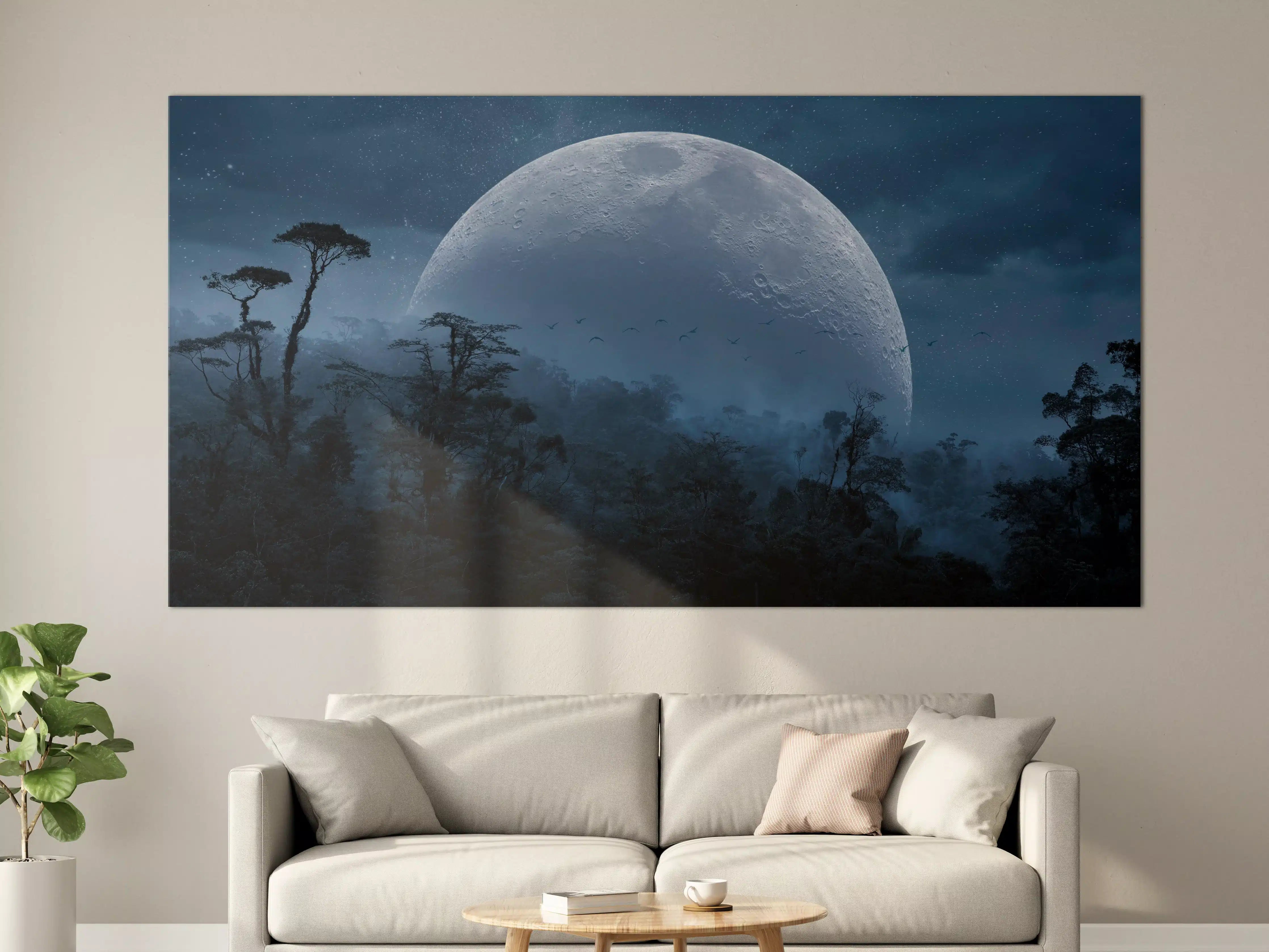 Große Wandbilder - Mondlicht Dschungel Panorama