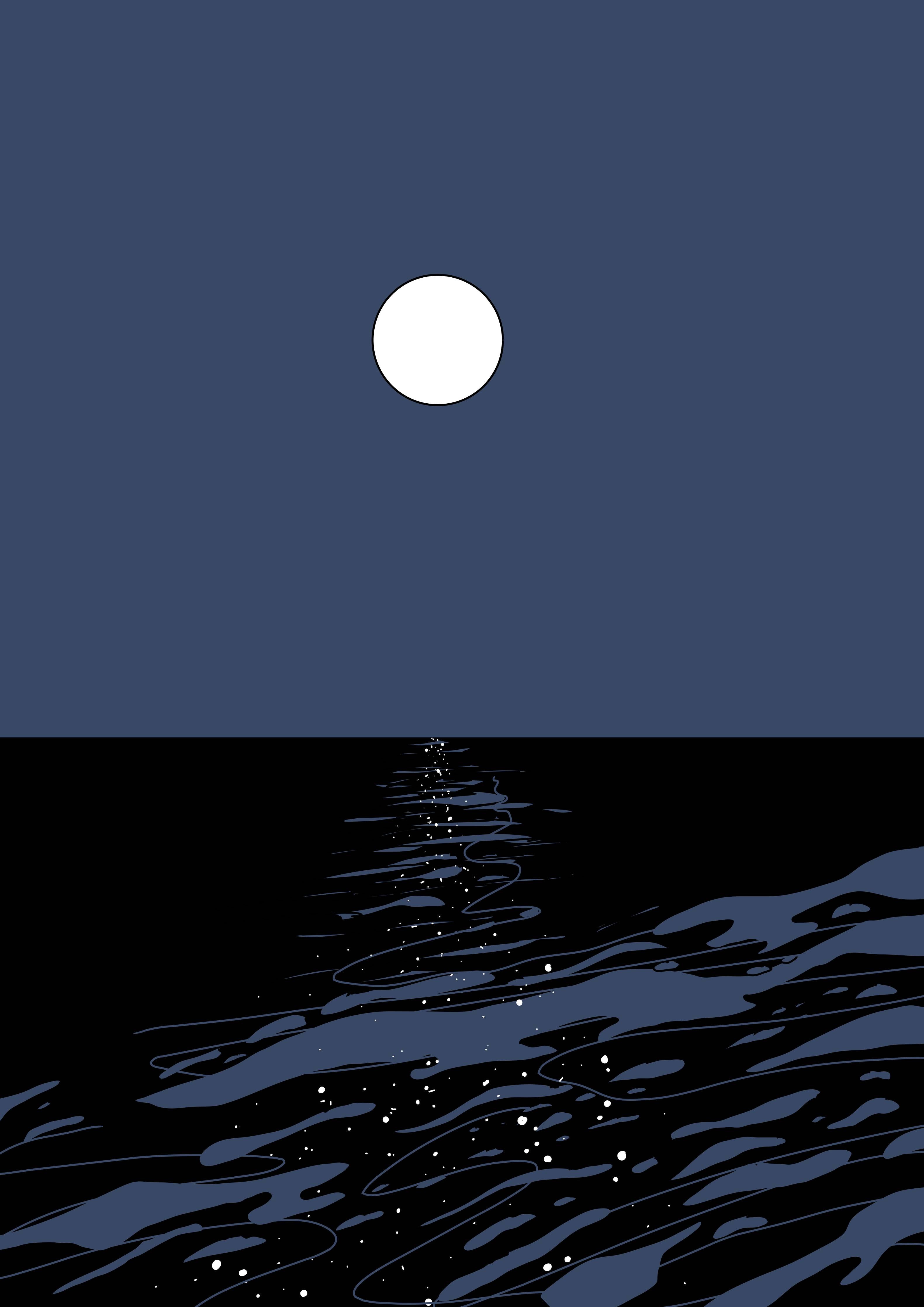 Große Wandbilder-Mondlicht über dem Wasser