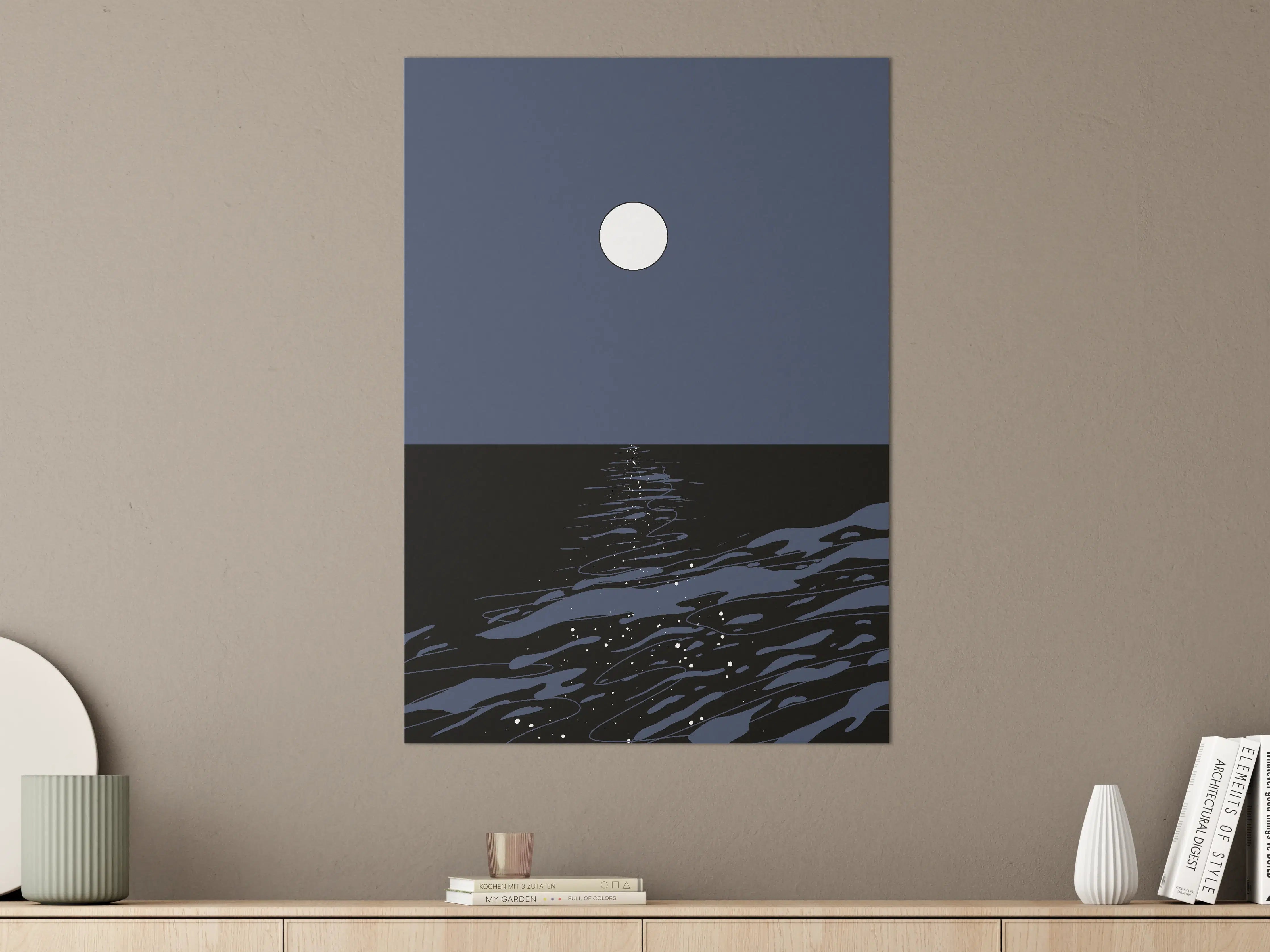 Große Wandbilder - Mondlicht über dem Wasser