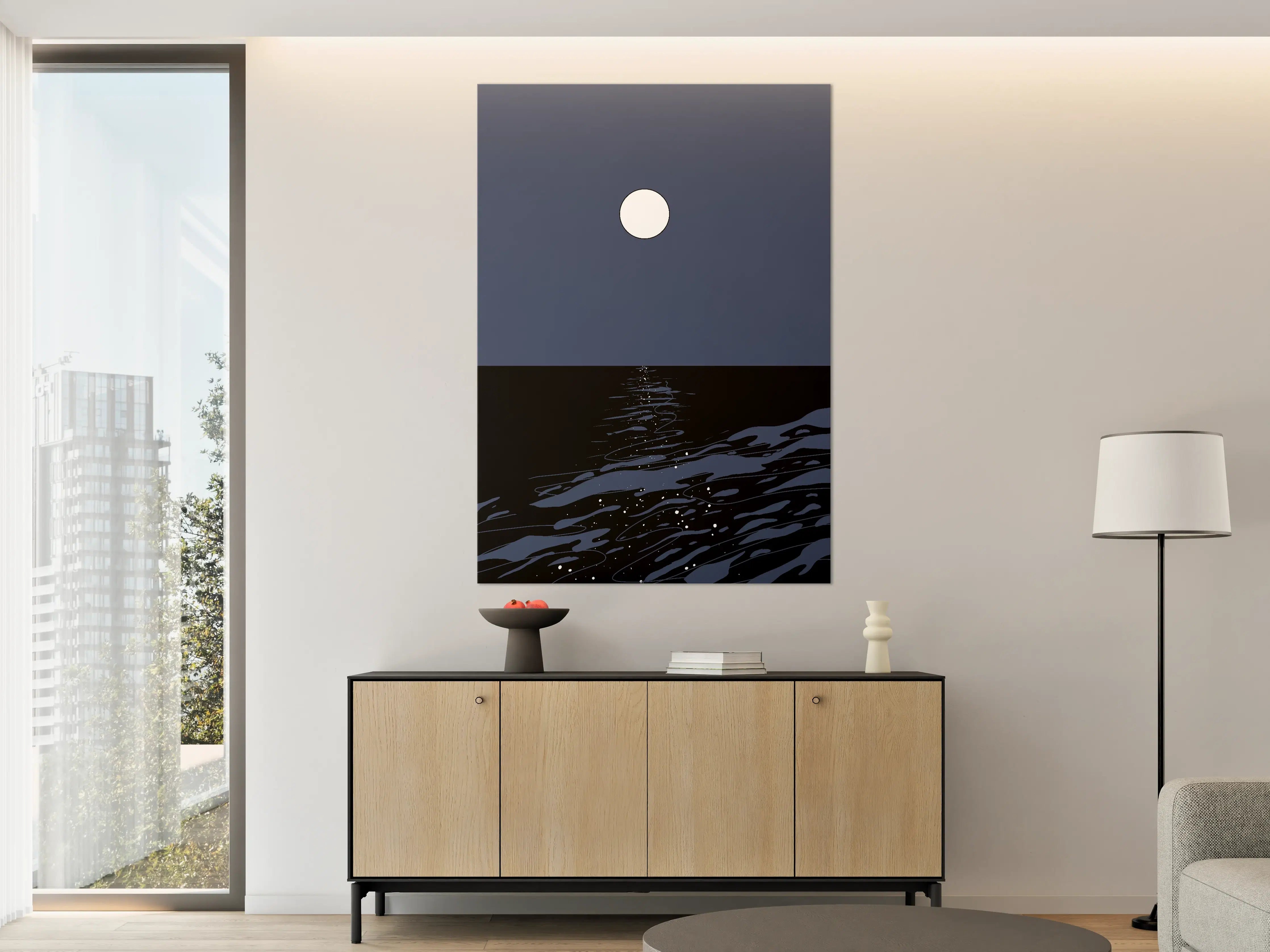 Große Wandbilder - Mondlicht über dem Wasser