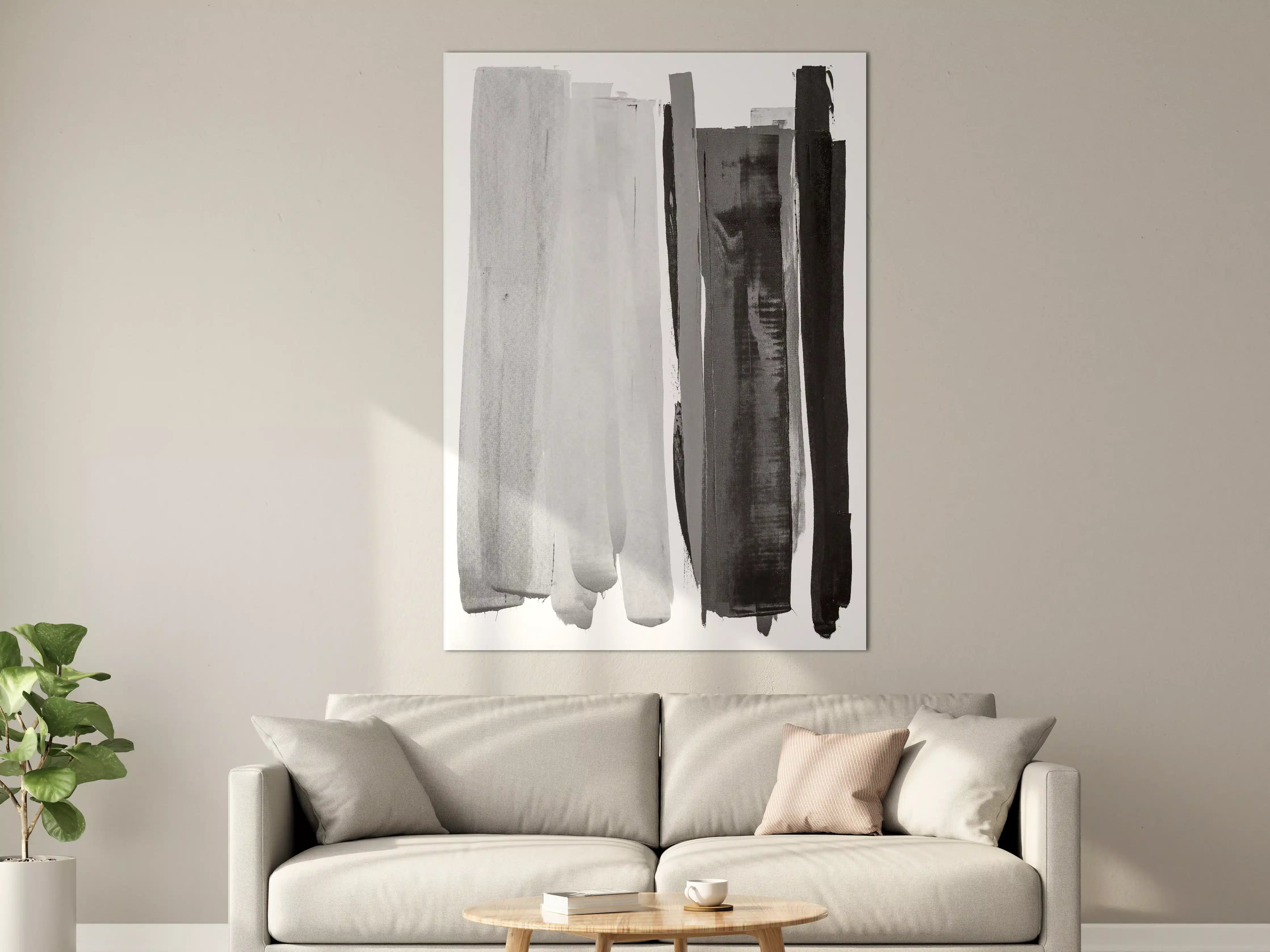 Große Wandbilder - Monochrome Aquarell-Striche