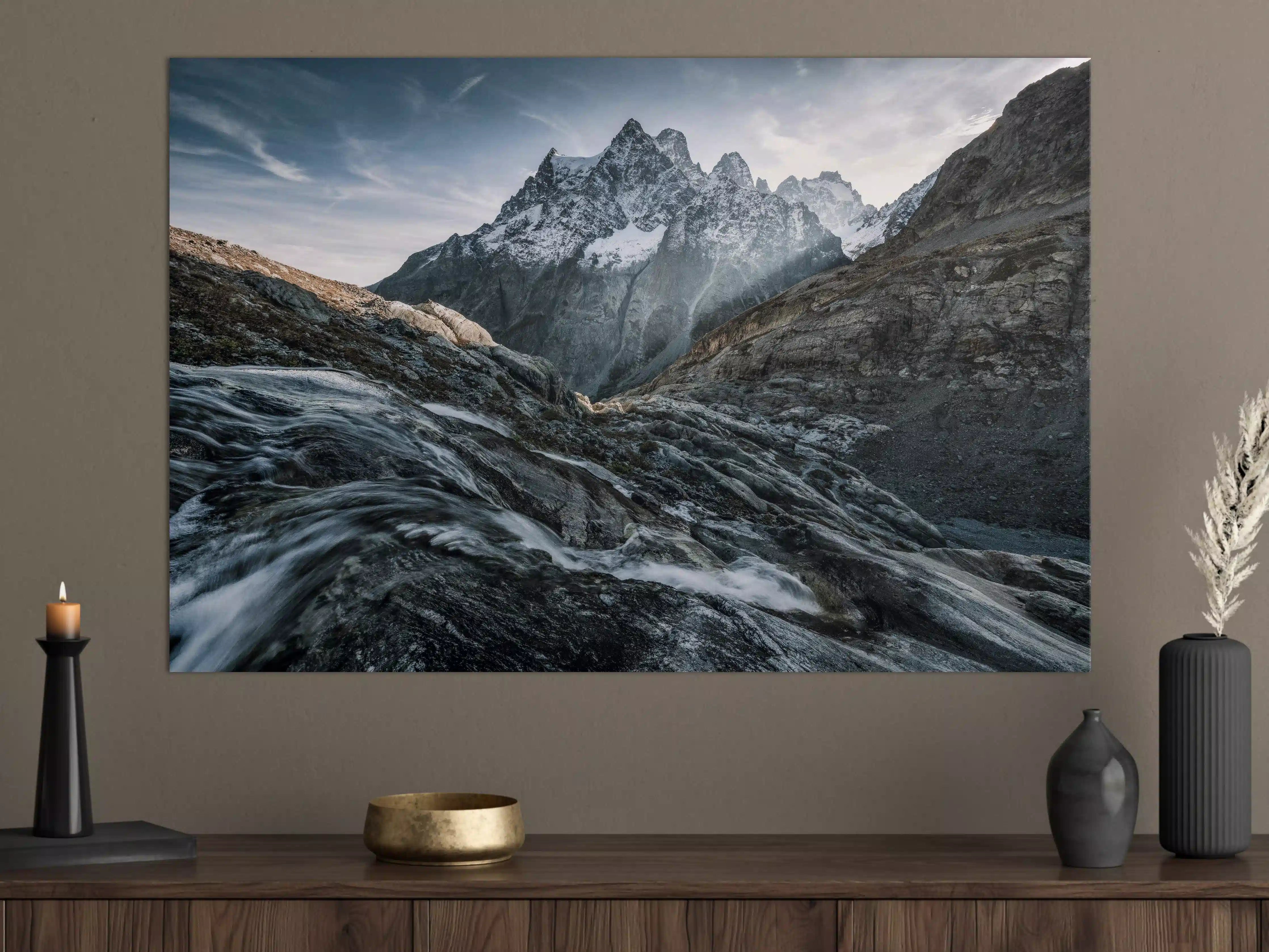 Große Wandbilder - Monochrome Berglandschaft