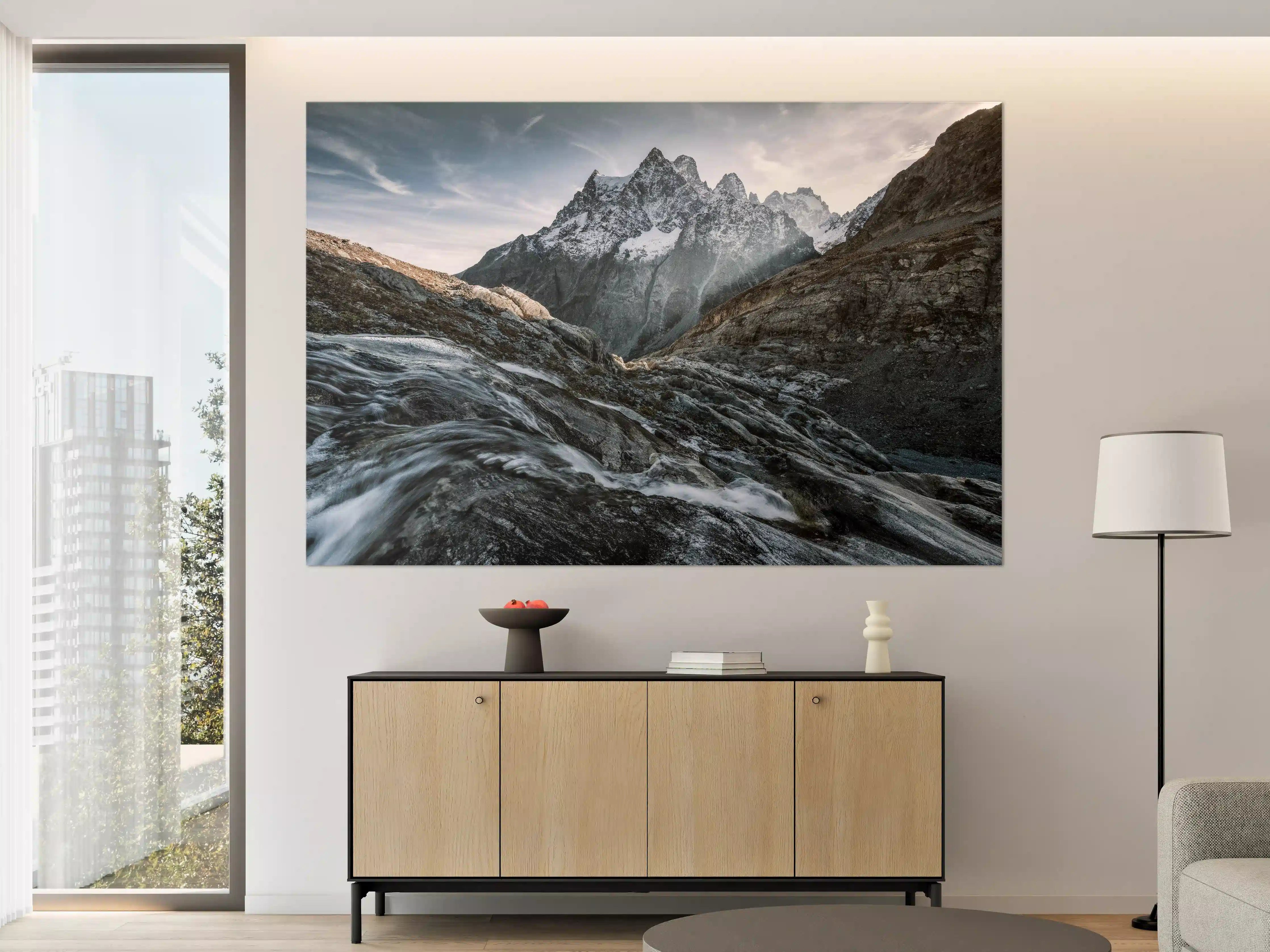 Große Wandbilder - Monochrome Berglandschaft