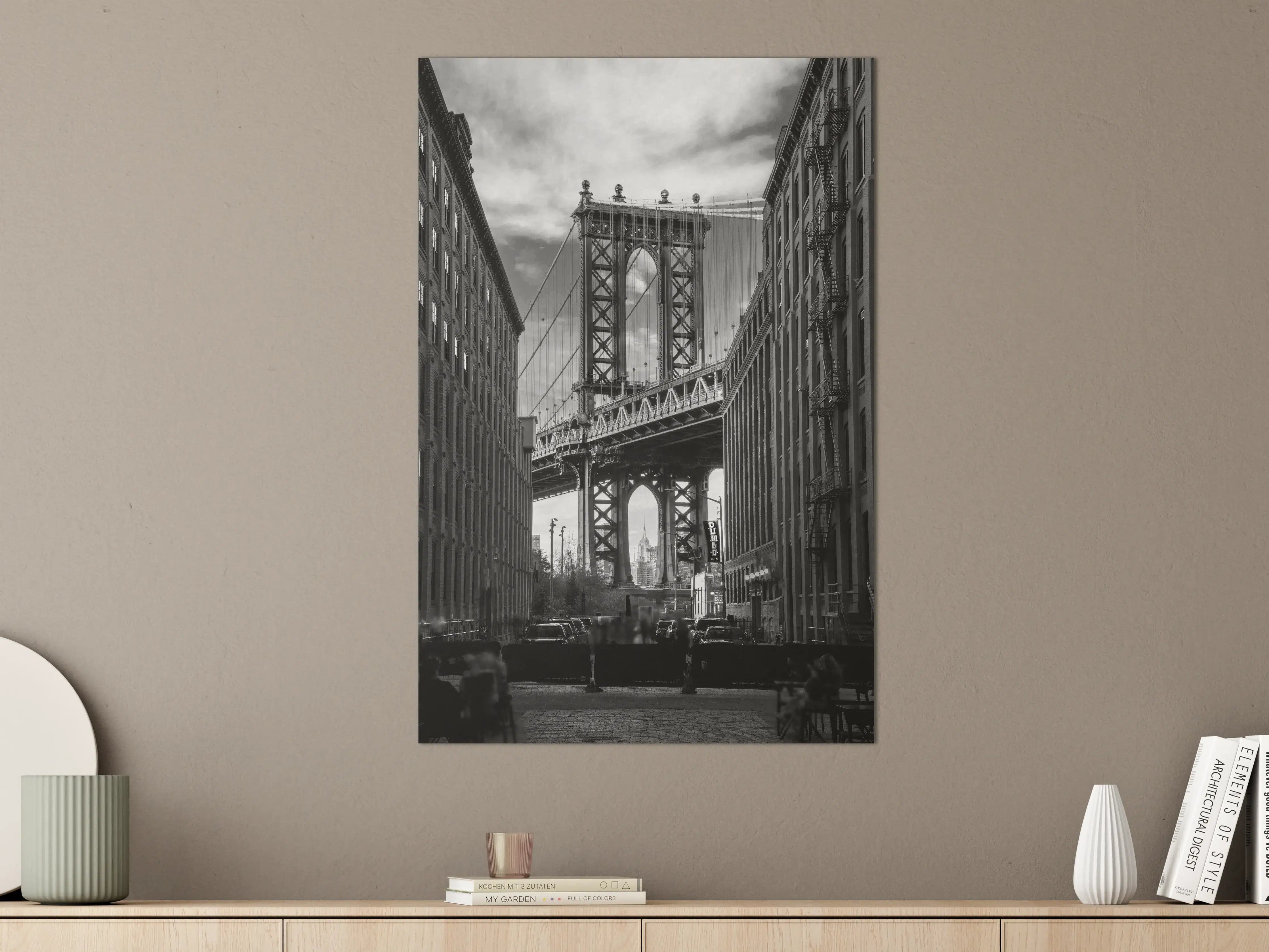 Große Wandbilder - Monochrome NYC Brückenszene
