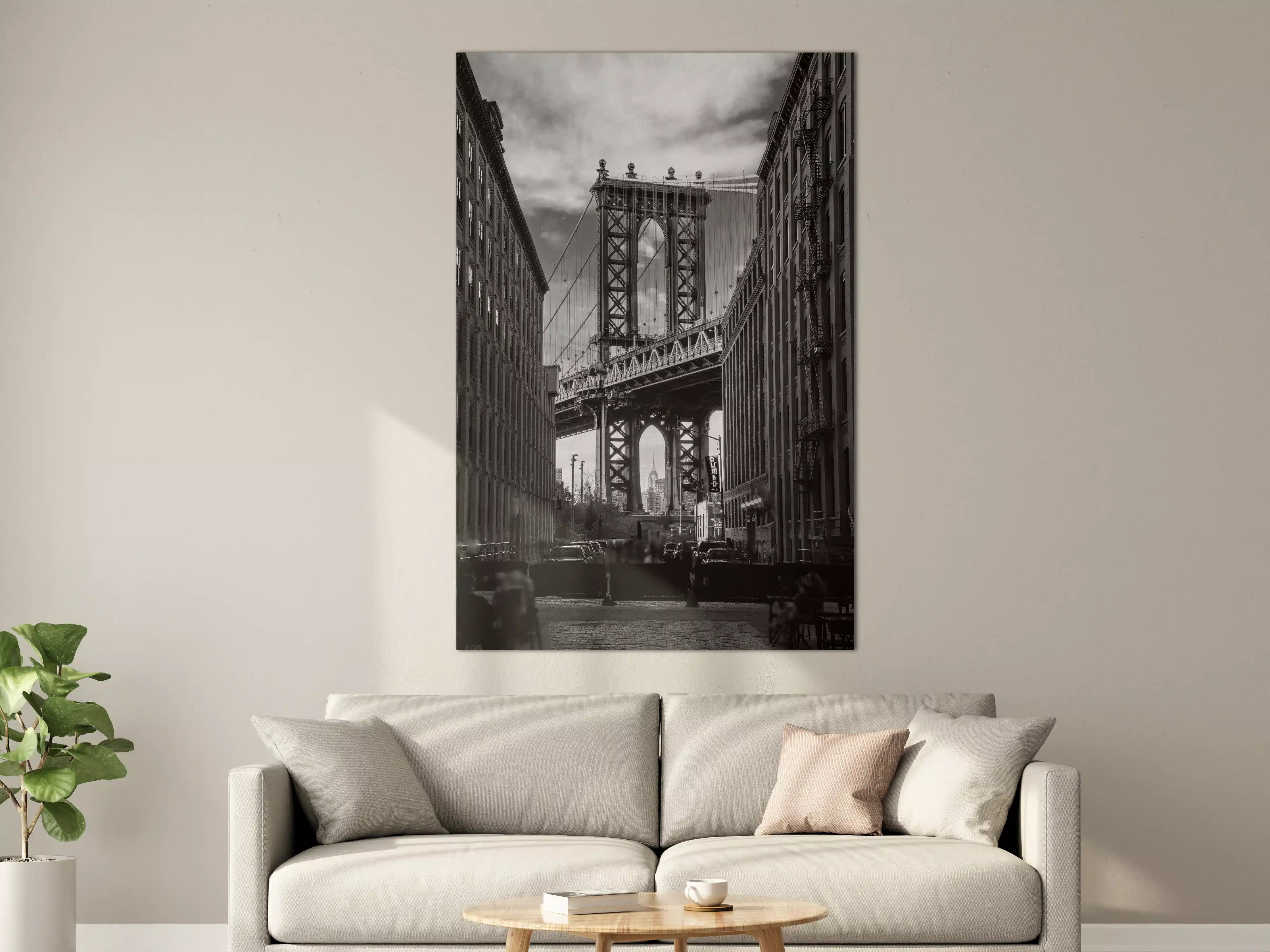 Große Wandbilder - Monochrome NYC Brückenszene