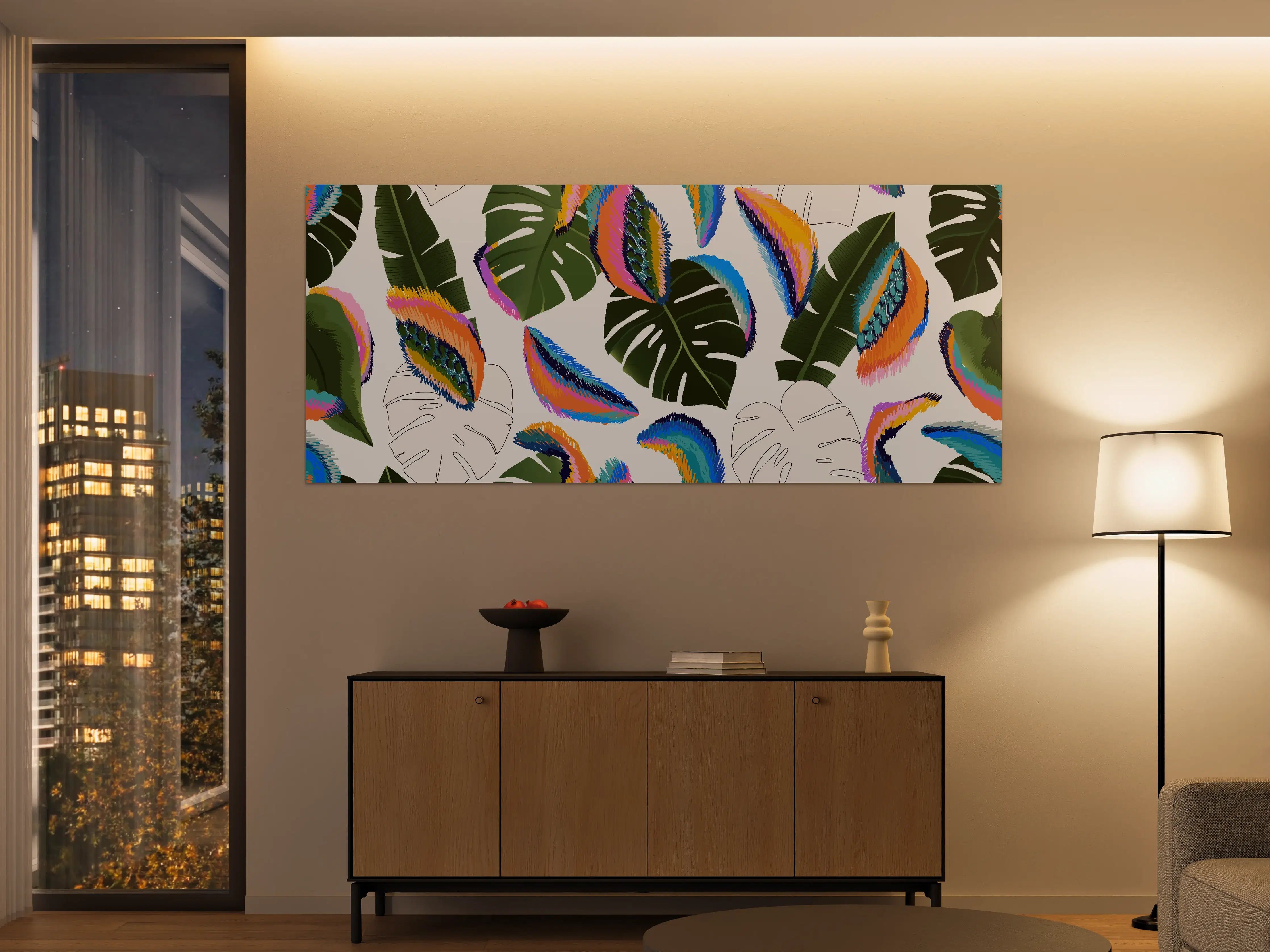 Große Wandbilder - Monstera Tropic Bunte Blätter