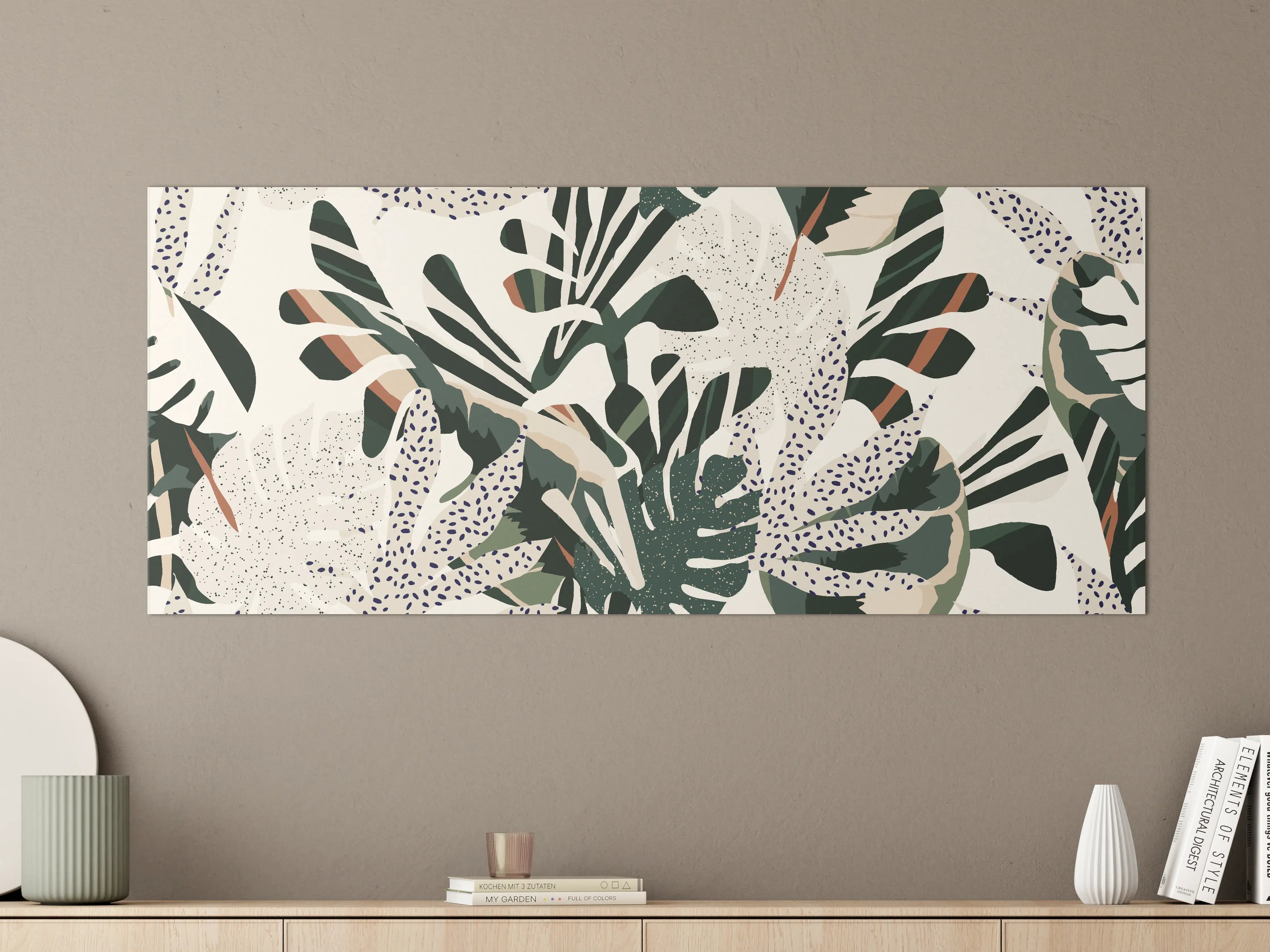 Große Wandbilder - Monstera Tropic Grün-Beige