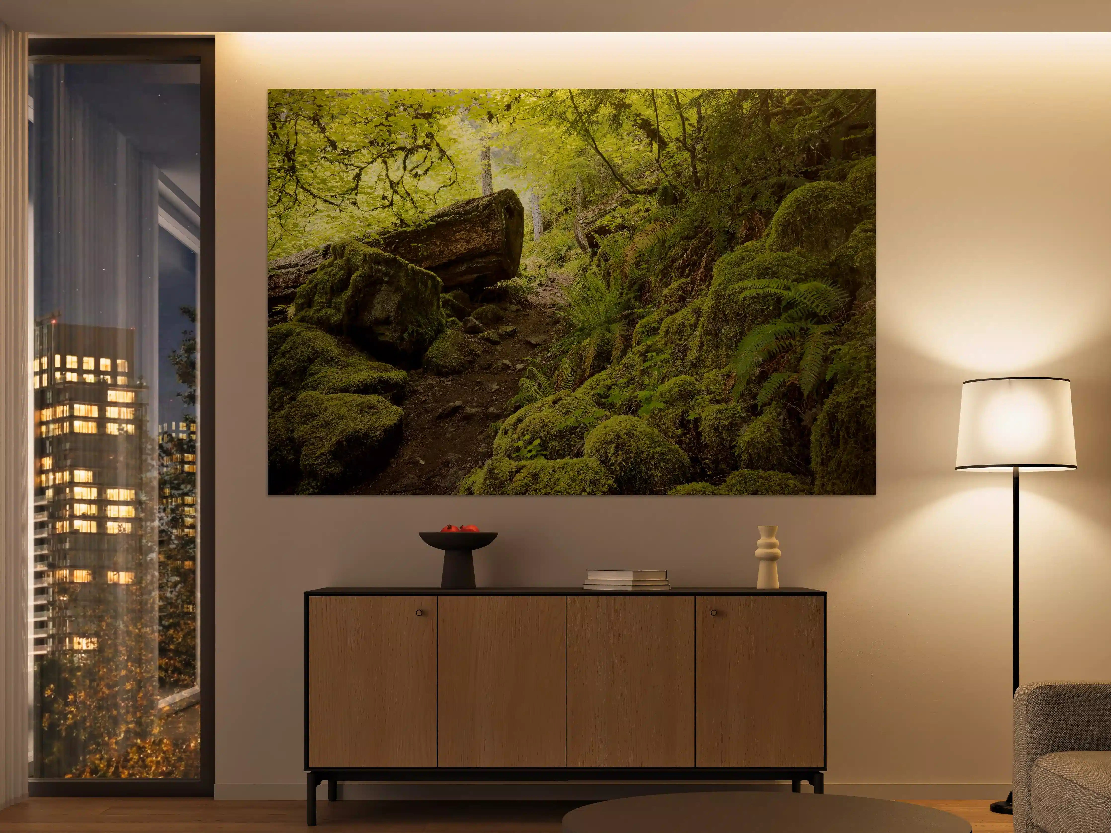 Große Wandbilder - Moosiger Weg im Wald