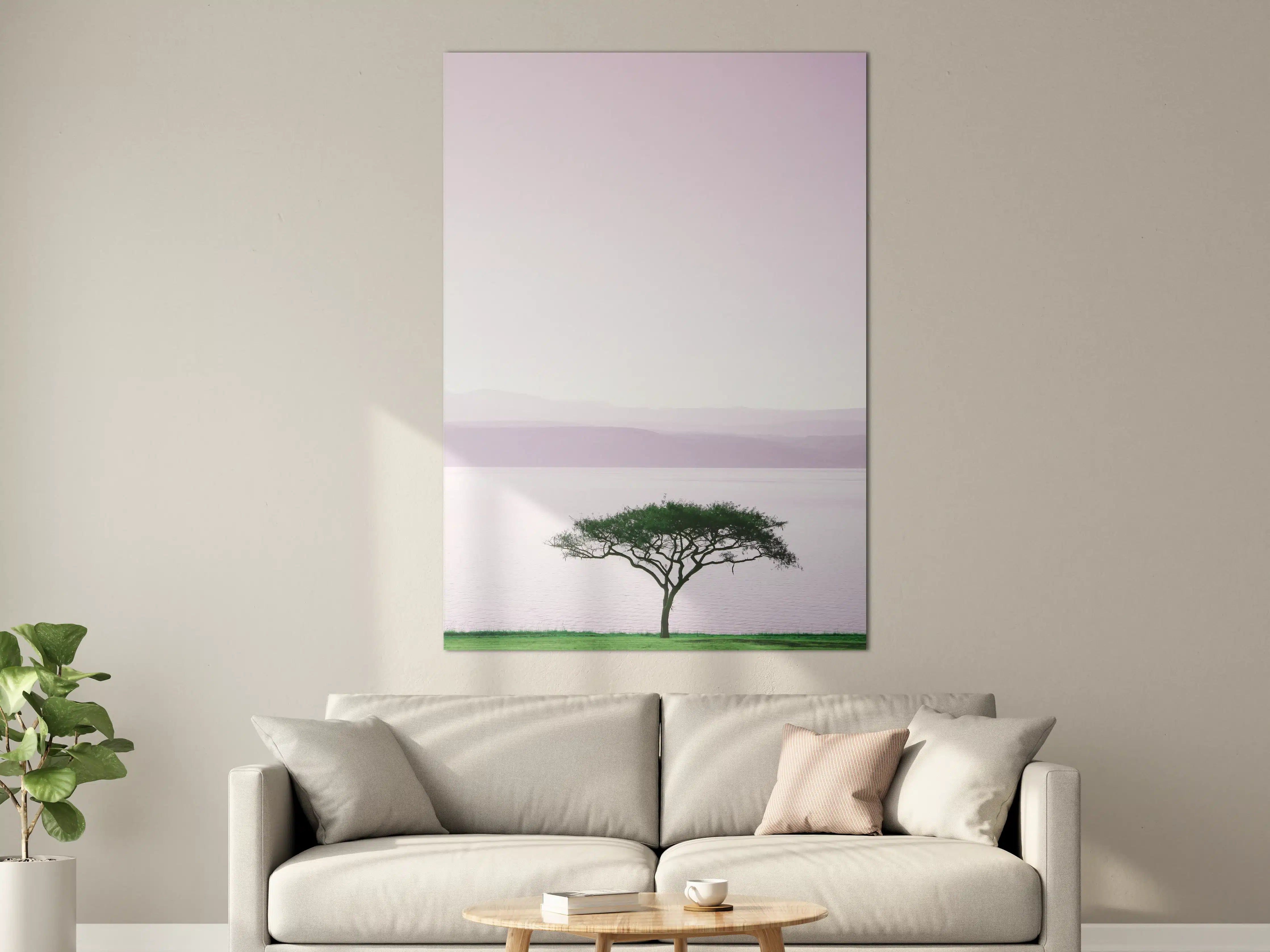 Große Wandbilder - Morgendämmerung mit Baum und Meer