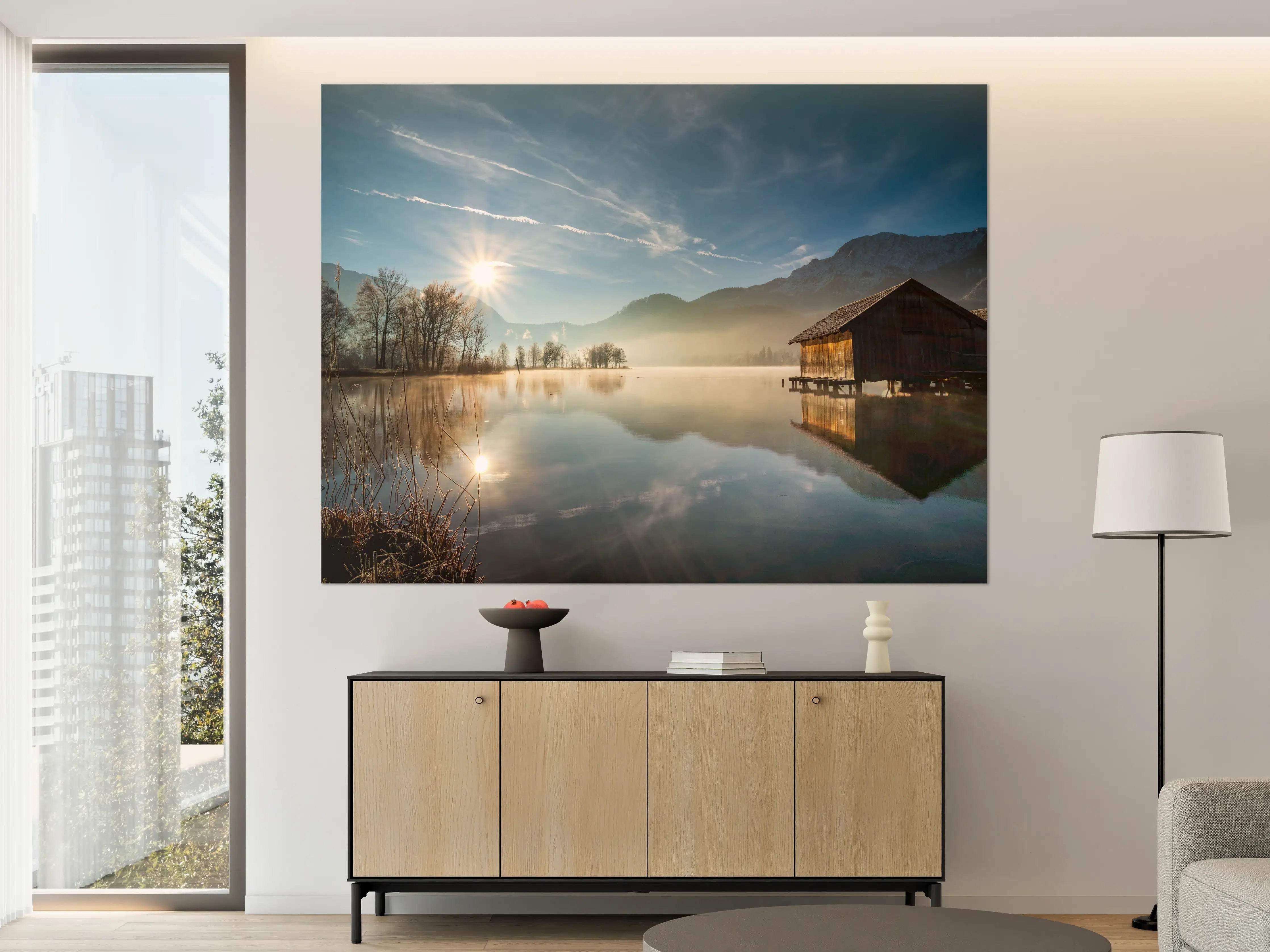 Große Wandbilder - Morgensonnenblick über Bayerischen Kochelsee