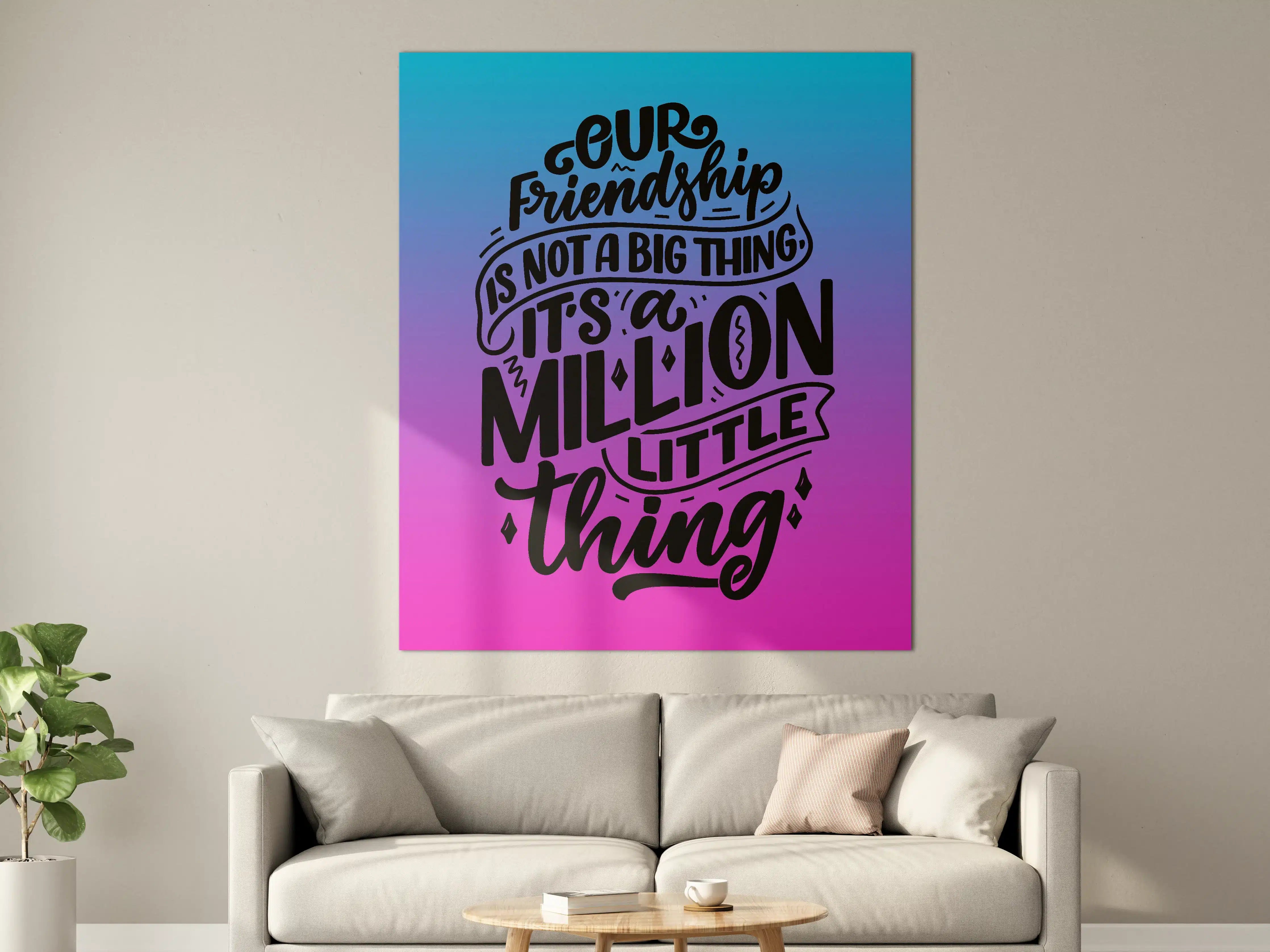 Große Wandbilder - Motiv mit inspirierendem Zitat in kreativer Schrift