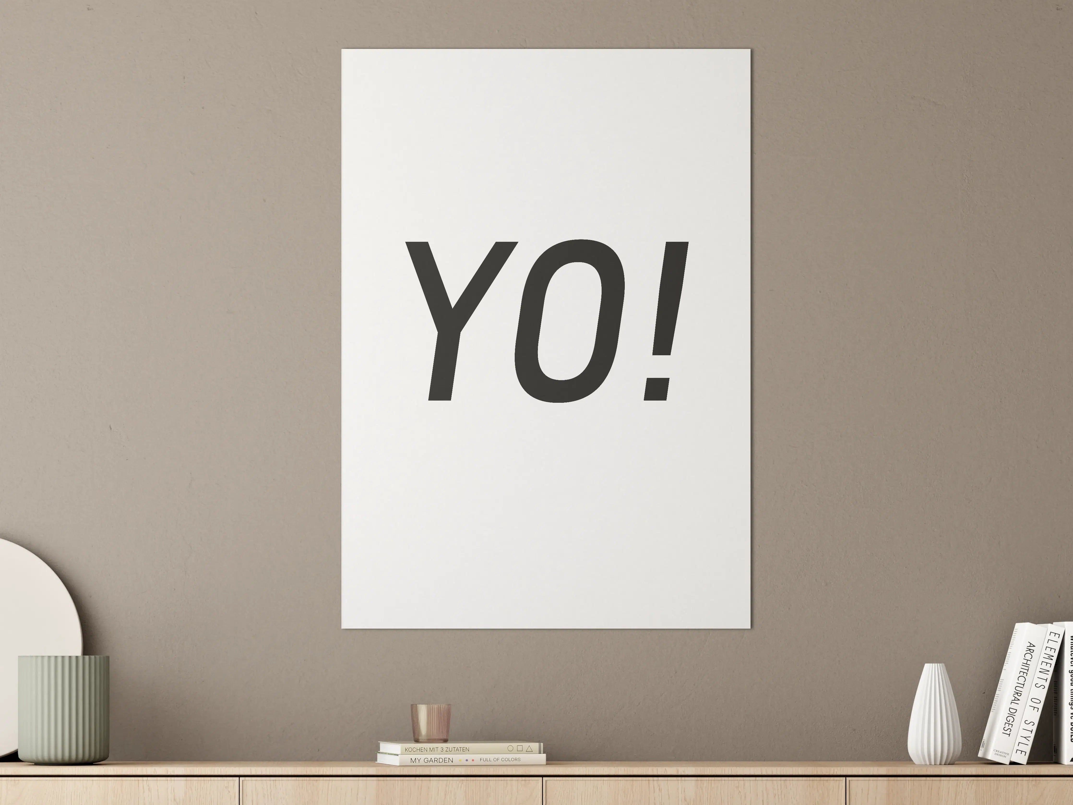 Große Wandbilder - Motivational 'YO!' Schwarz-Weiß-Design