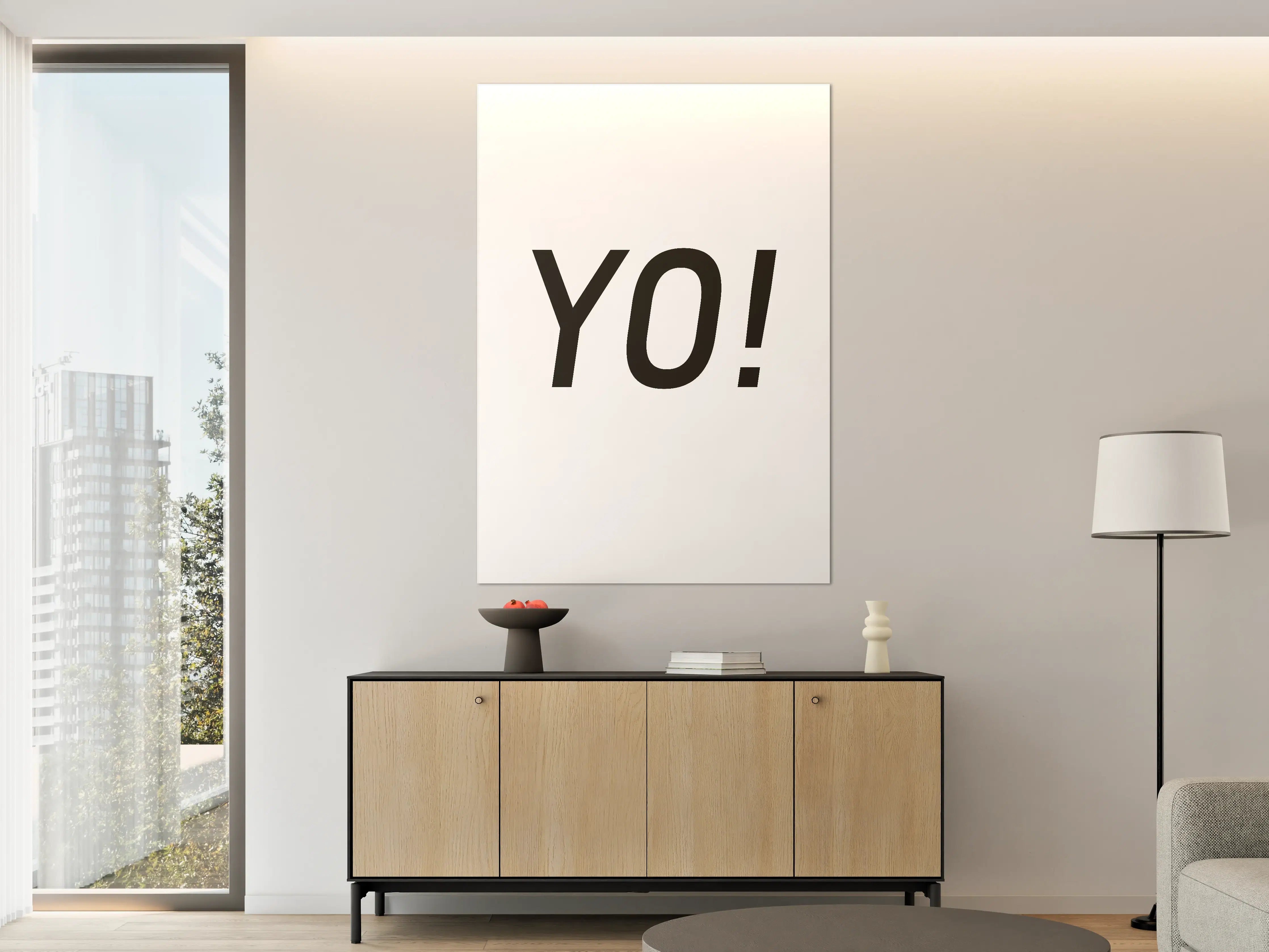 Große Wandbilder - Motivational 'YO!' Schwarz-Weiß-Design