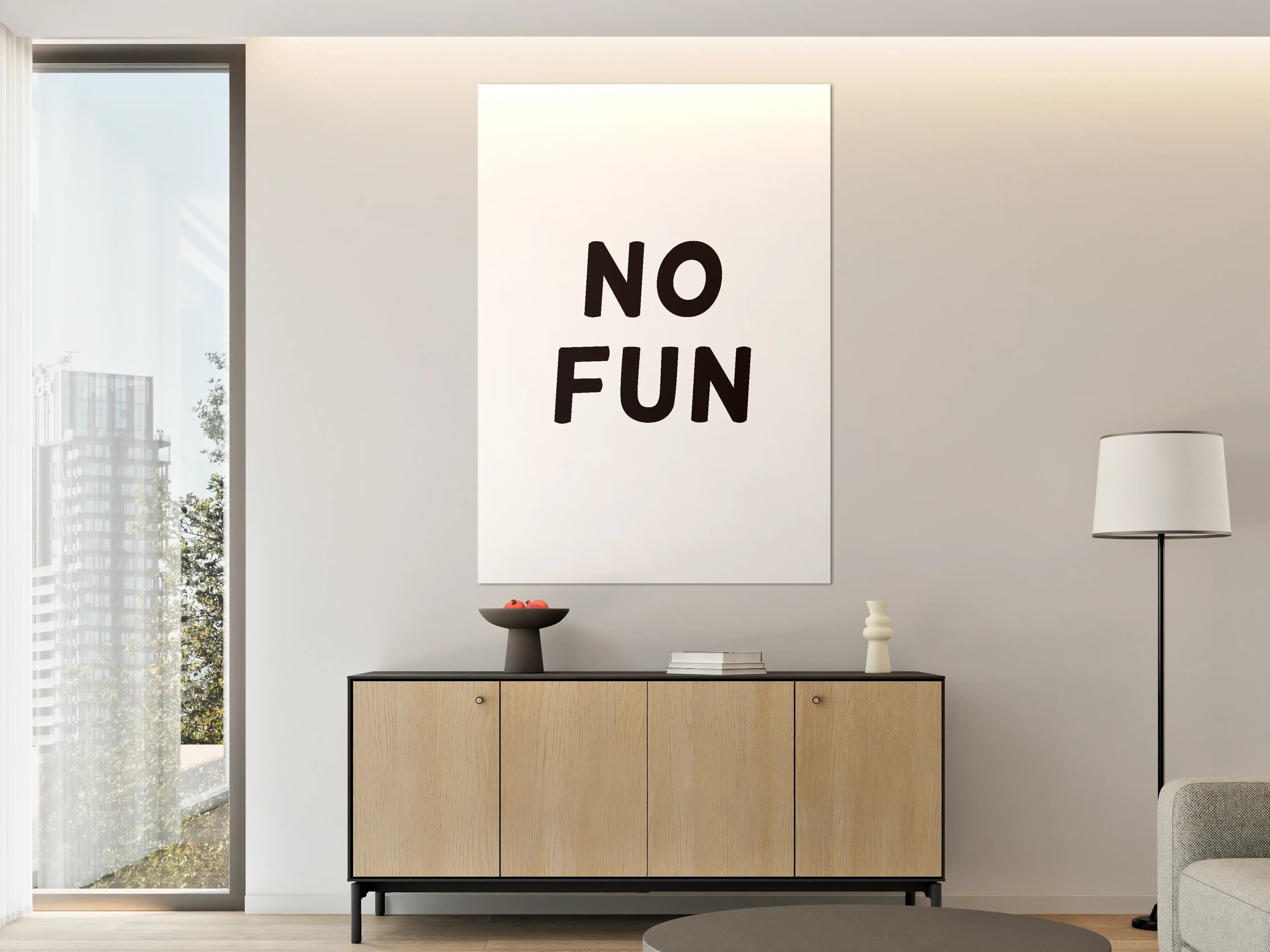 Große Wandbilder - Motivationaler 'No Fun' Schriftzug