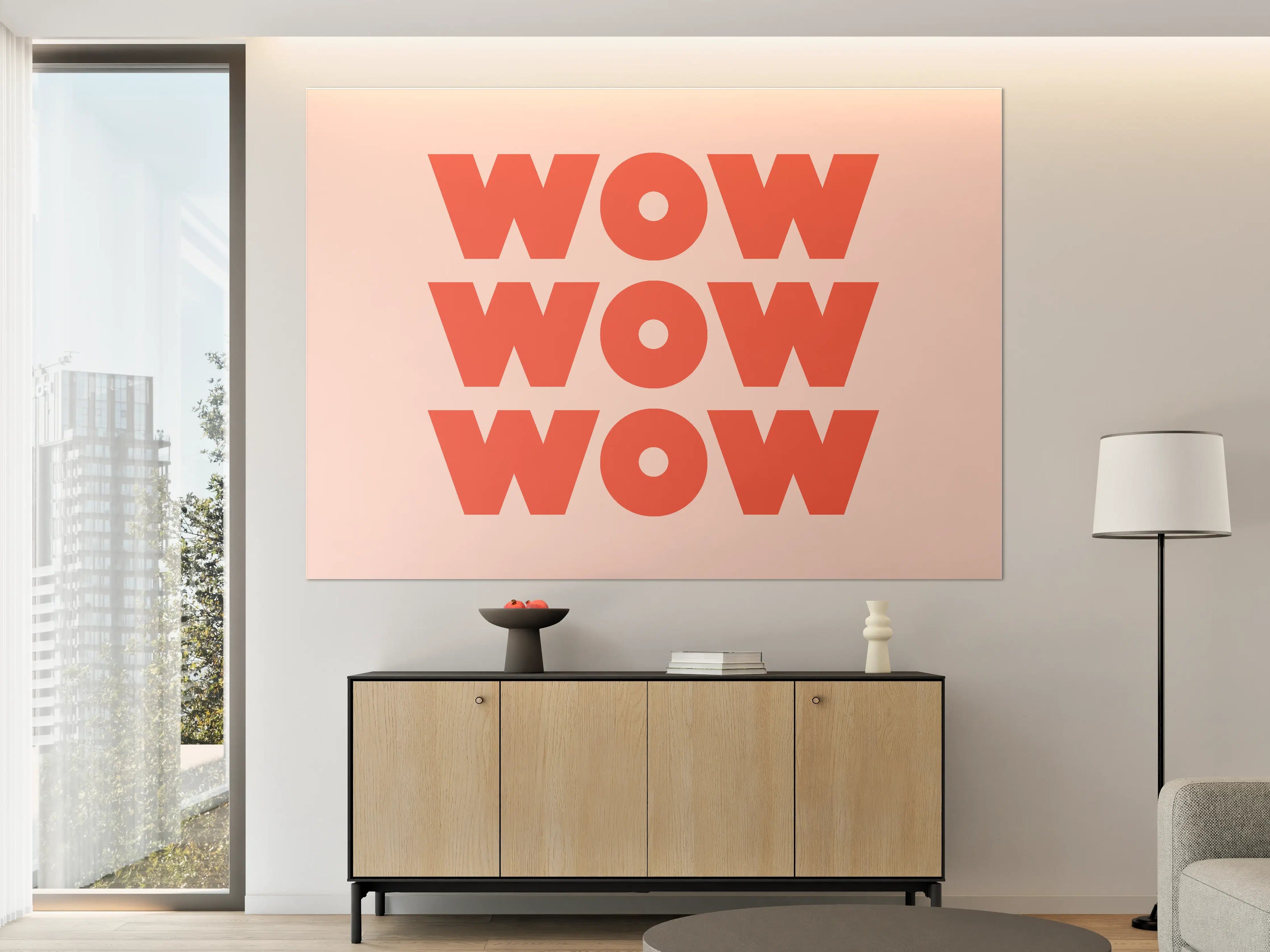 Große Wandbilder - Motivationaler 'WOW' Typografie-Print