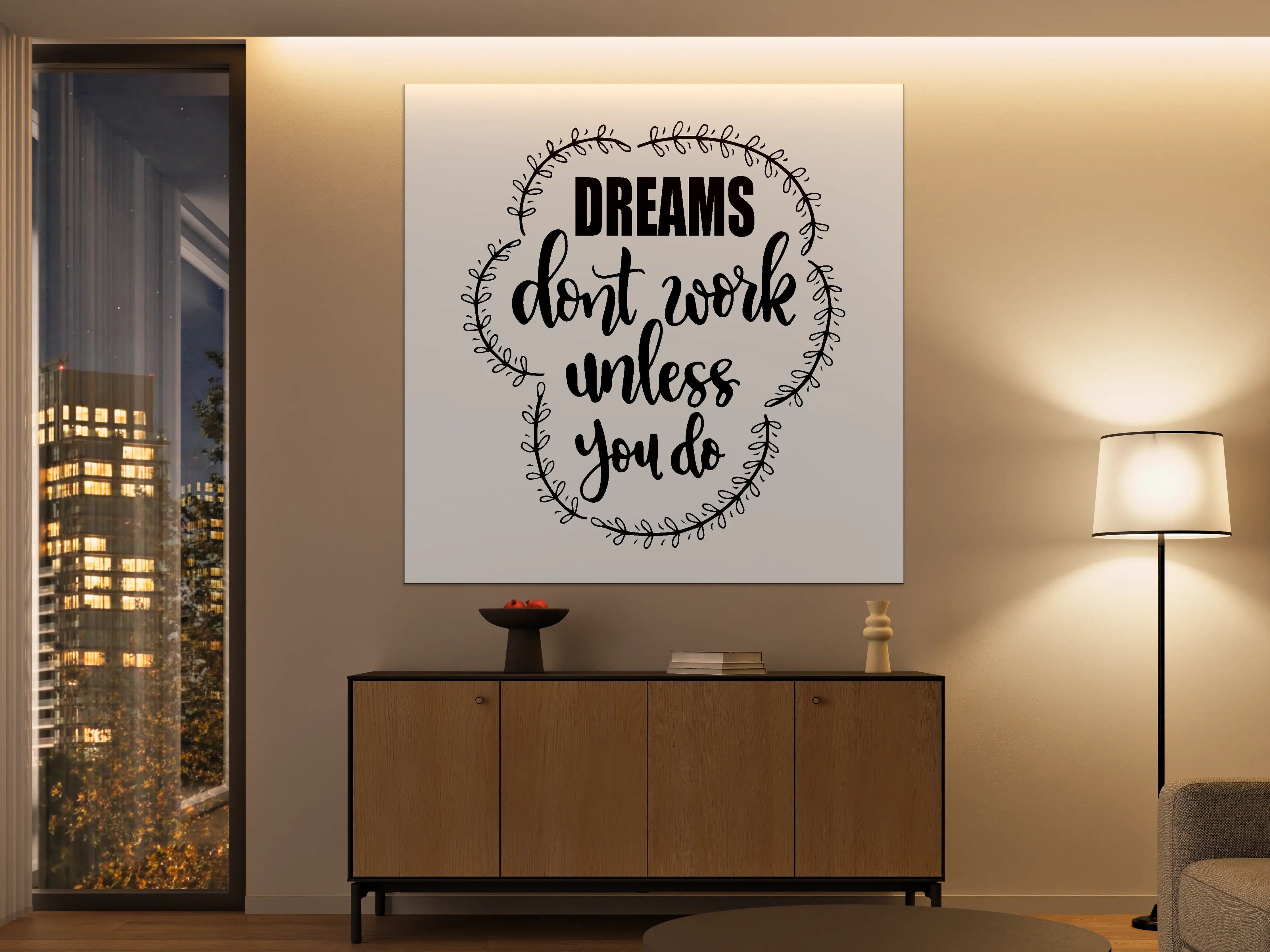 Große Wandbilder - Motivierendes Spruchbild mit Blumenrahmen