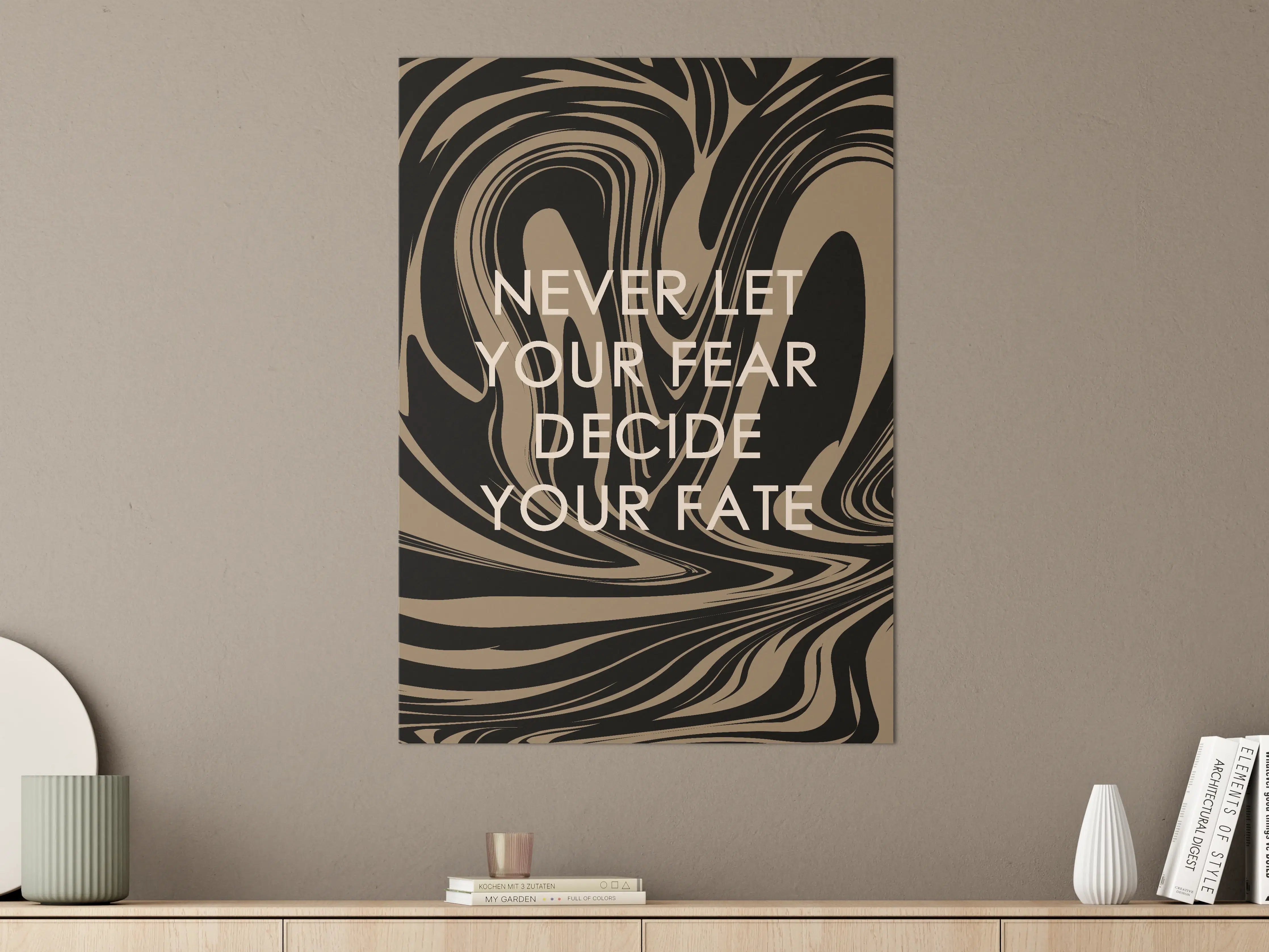 Große Wandbilder - Motivierendes Zitat vor abstraktem Hintergrund