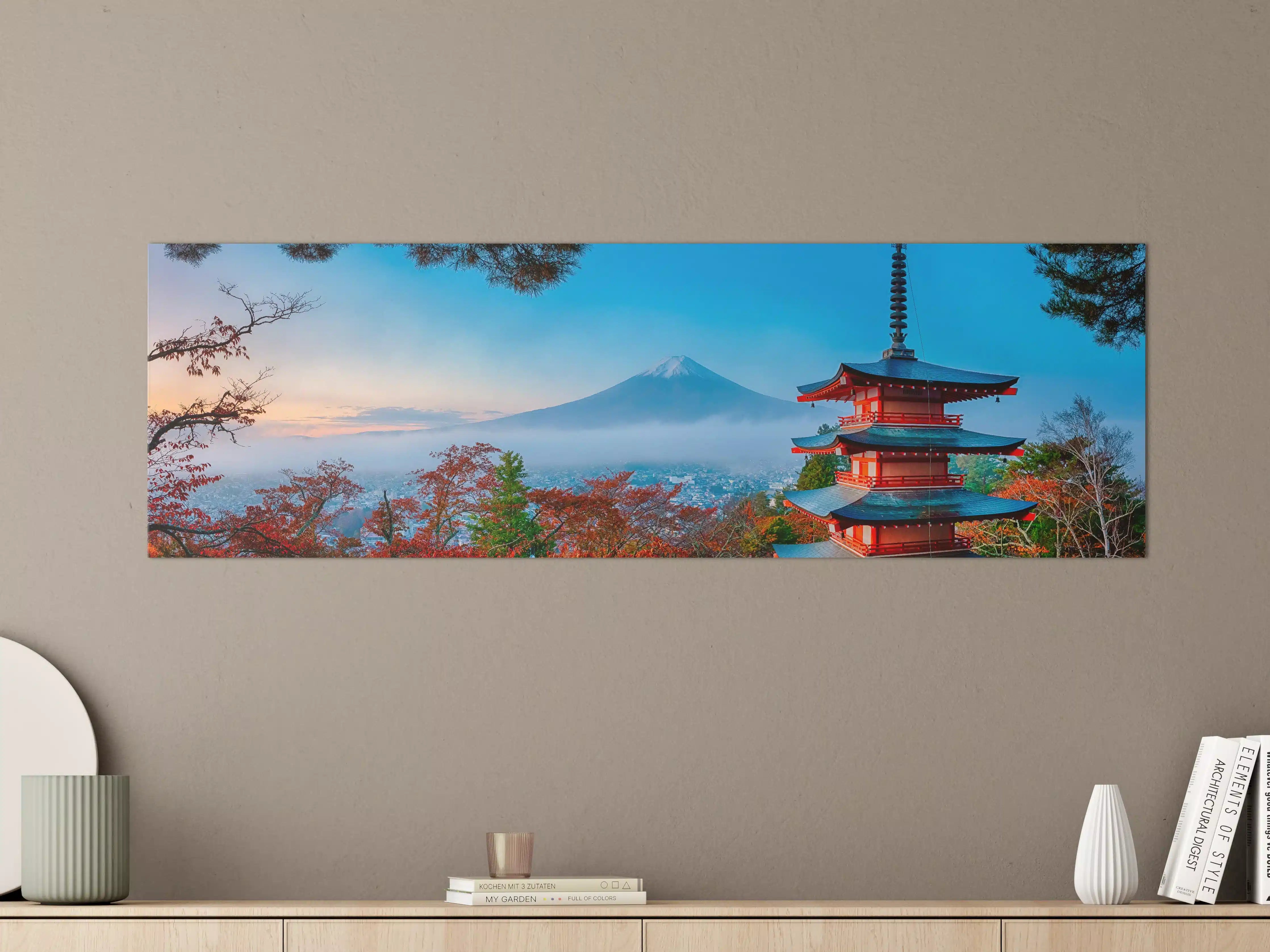 Große Wandbilder - Mount Fuji mit Pagode im Herbst