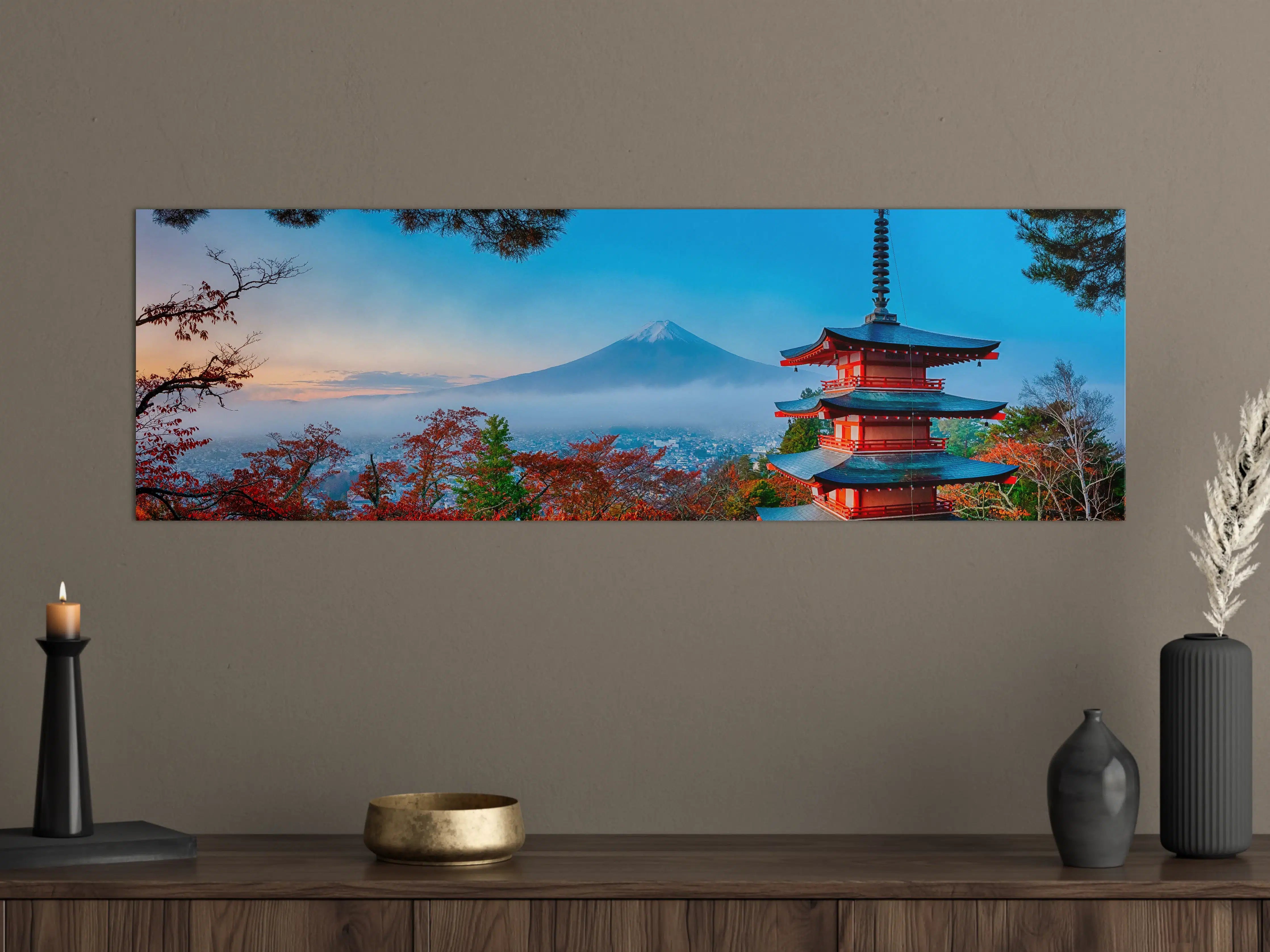 Große Wandbilder - Mount Fuji mit Pagode im Herbst