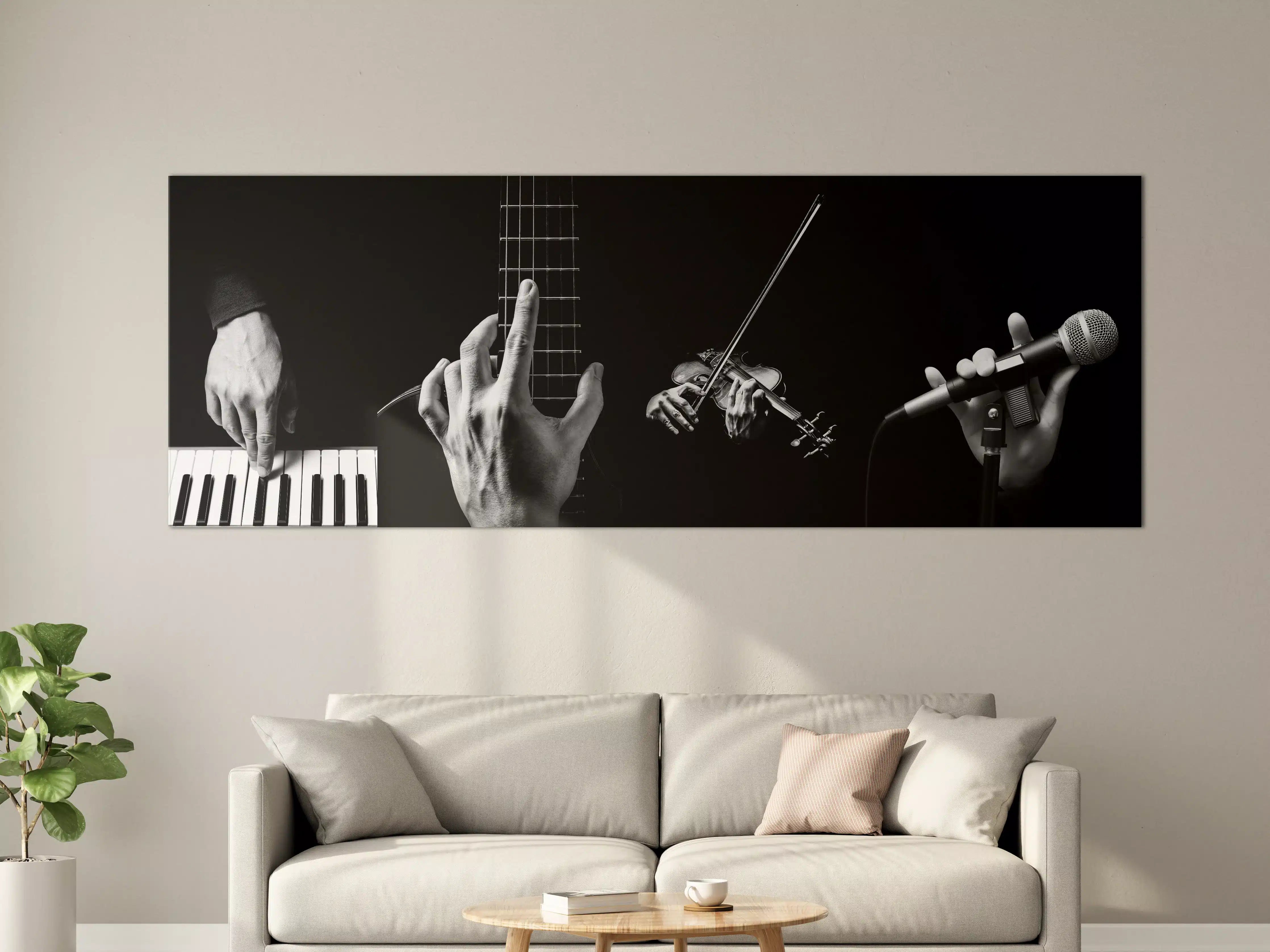Große Wandbilder - Musikalische Kunst in Schwarz-Weiß