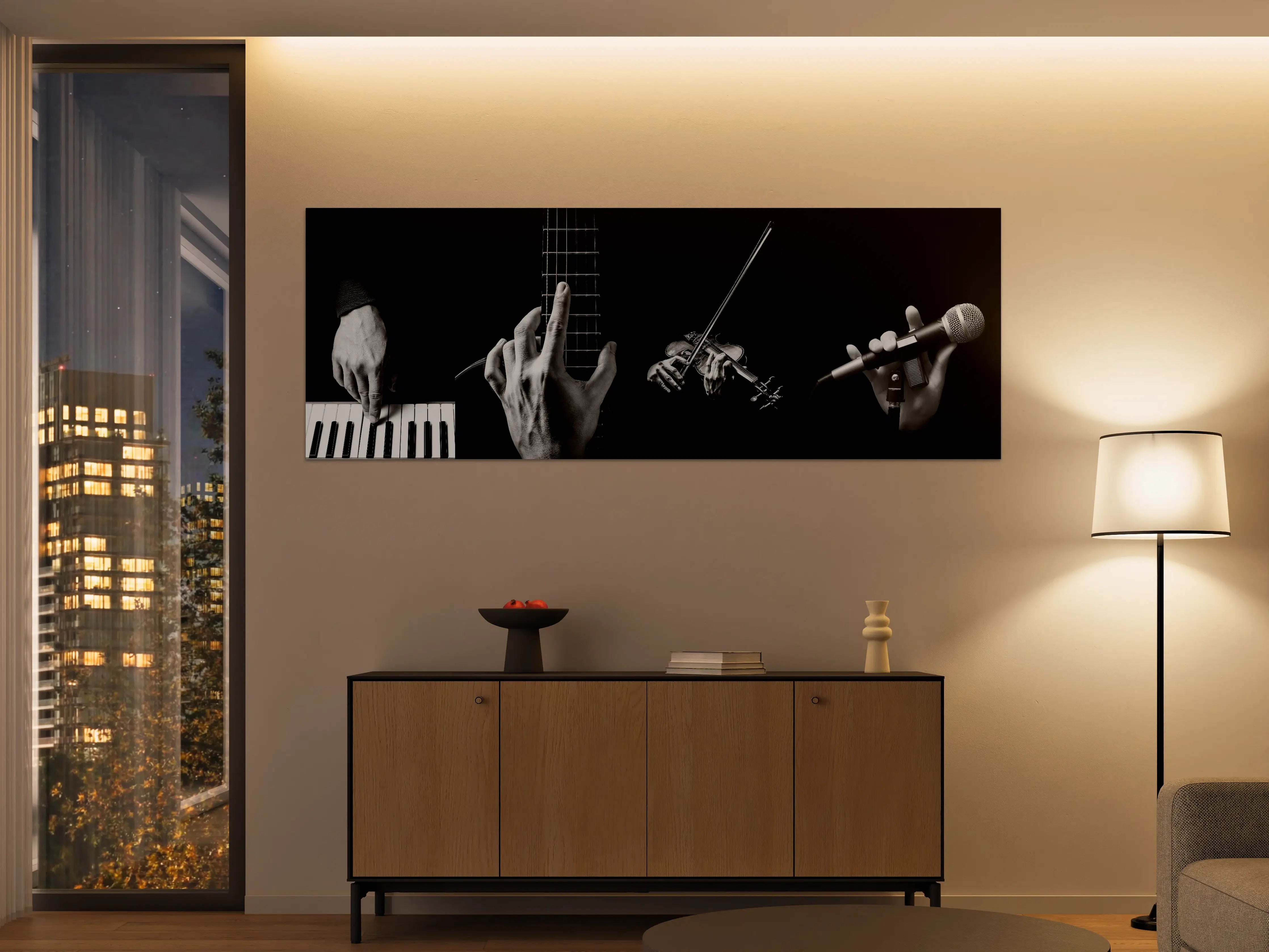 Große Wandbilder - Musikalische Kunst in Schwarz-Weiß