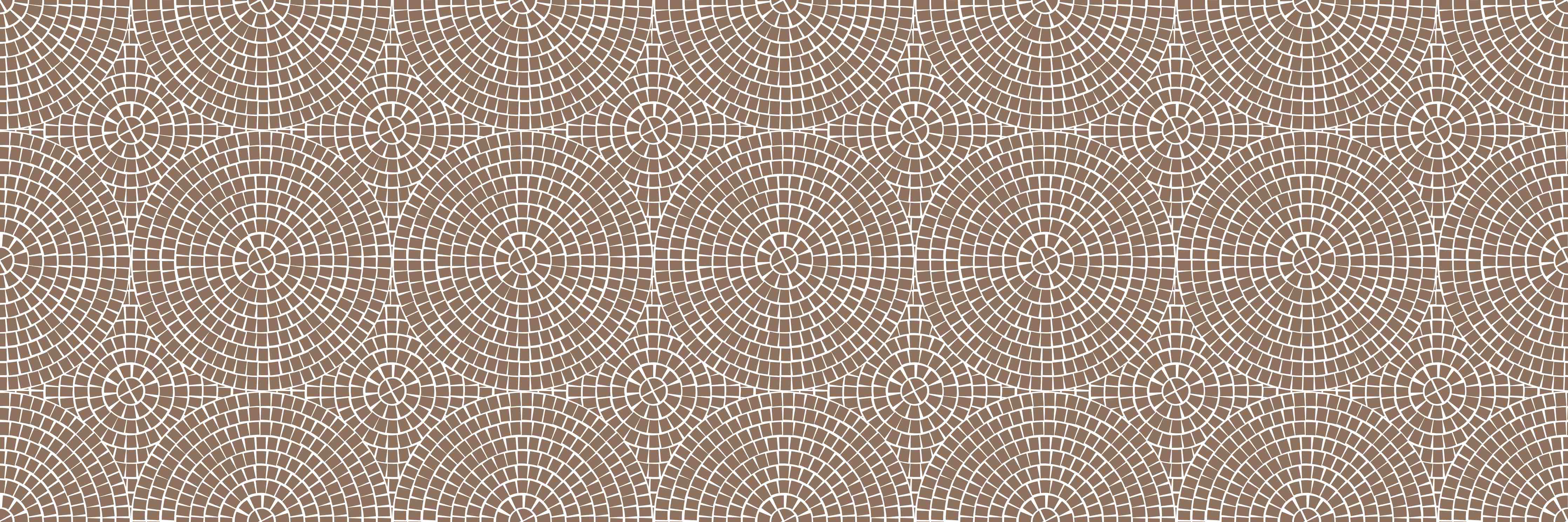 Große Wandbilder-Muster aus geometrischen Kreisen in Erdtönen