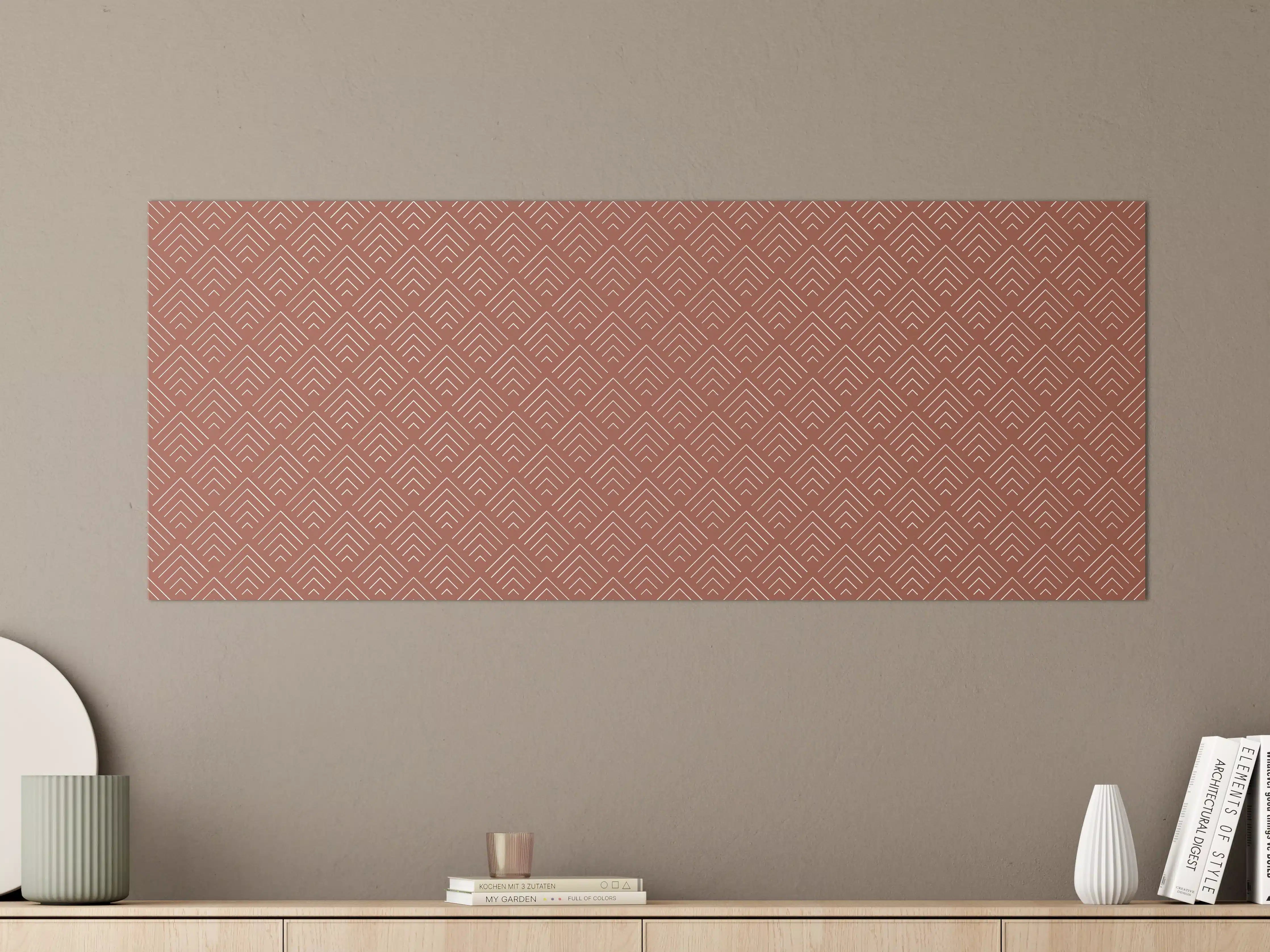 Große Wandbilder - Muster mit geometrischer Form in Kupfer-Tönen