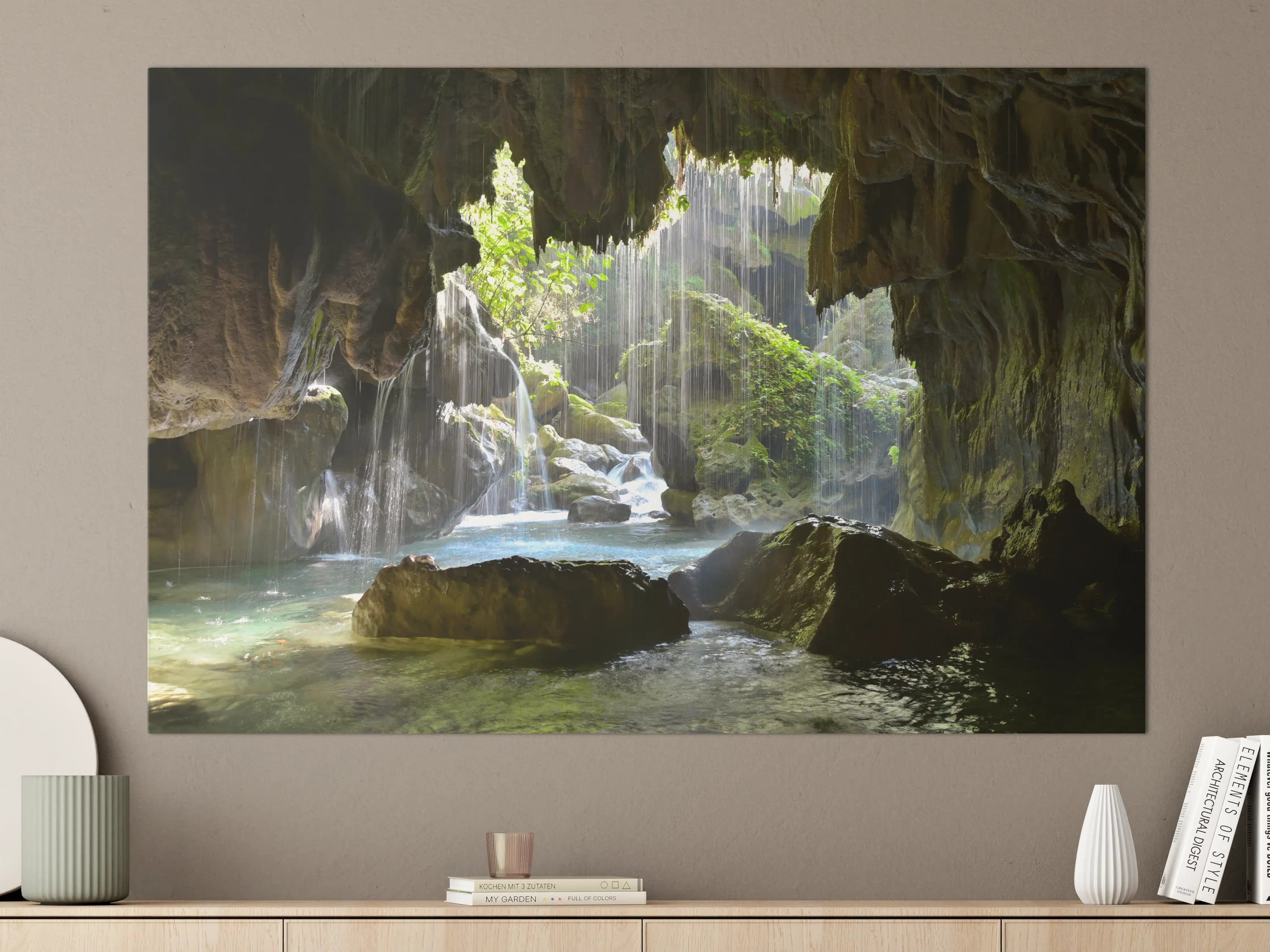 Große Wandbilder - Mystische Grüne Höhlen-Lichtspiele