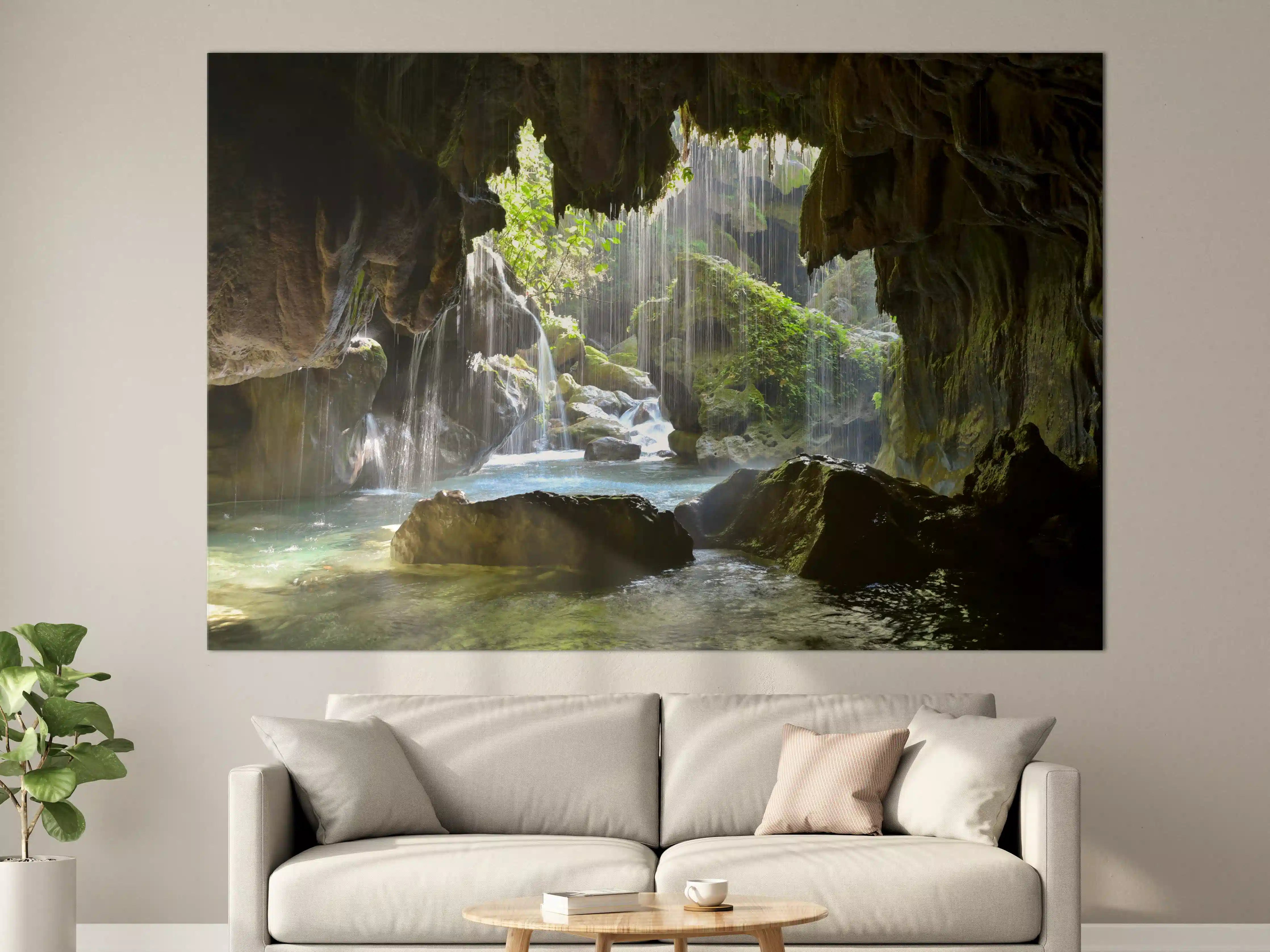 Große Wandbilder - Mystische Grüne Höhlen-Lichtspiele