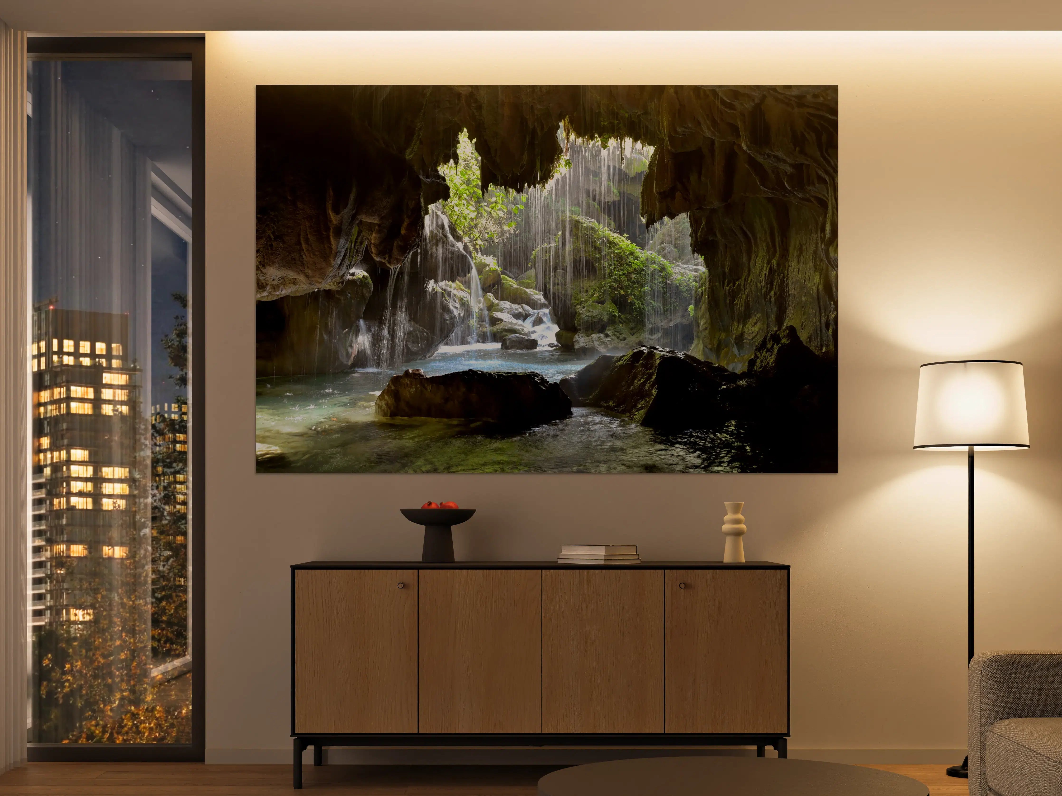 Große Wandbilder - Mystische Grüne Höhlen-Lichtspiele