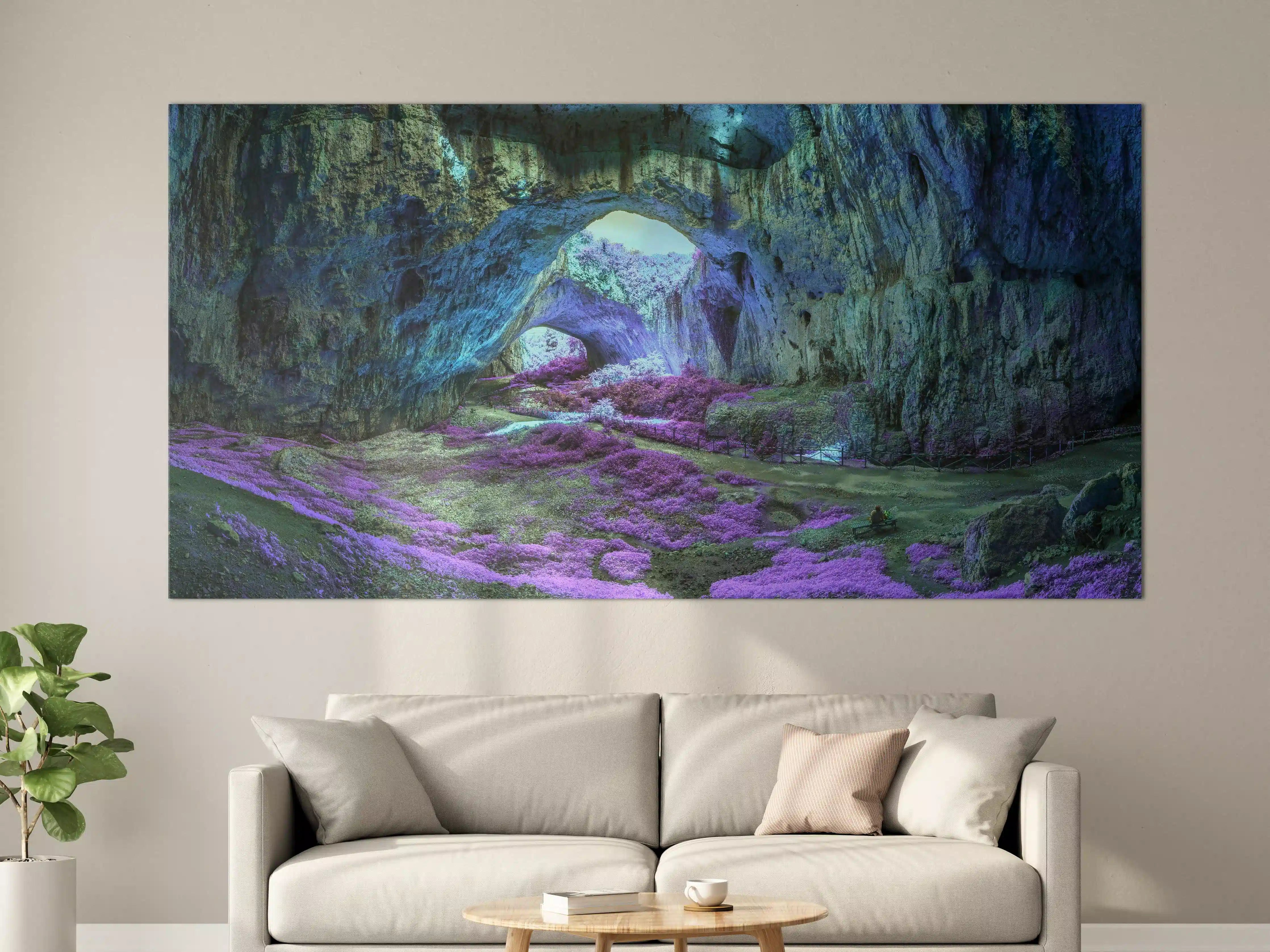 Große Wandbilder - Mystische Höhle in fantastisch leuchtenden Farben
