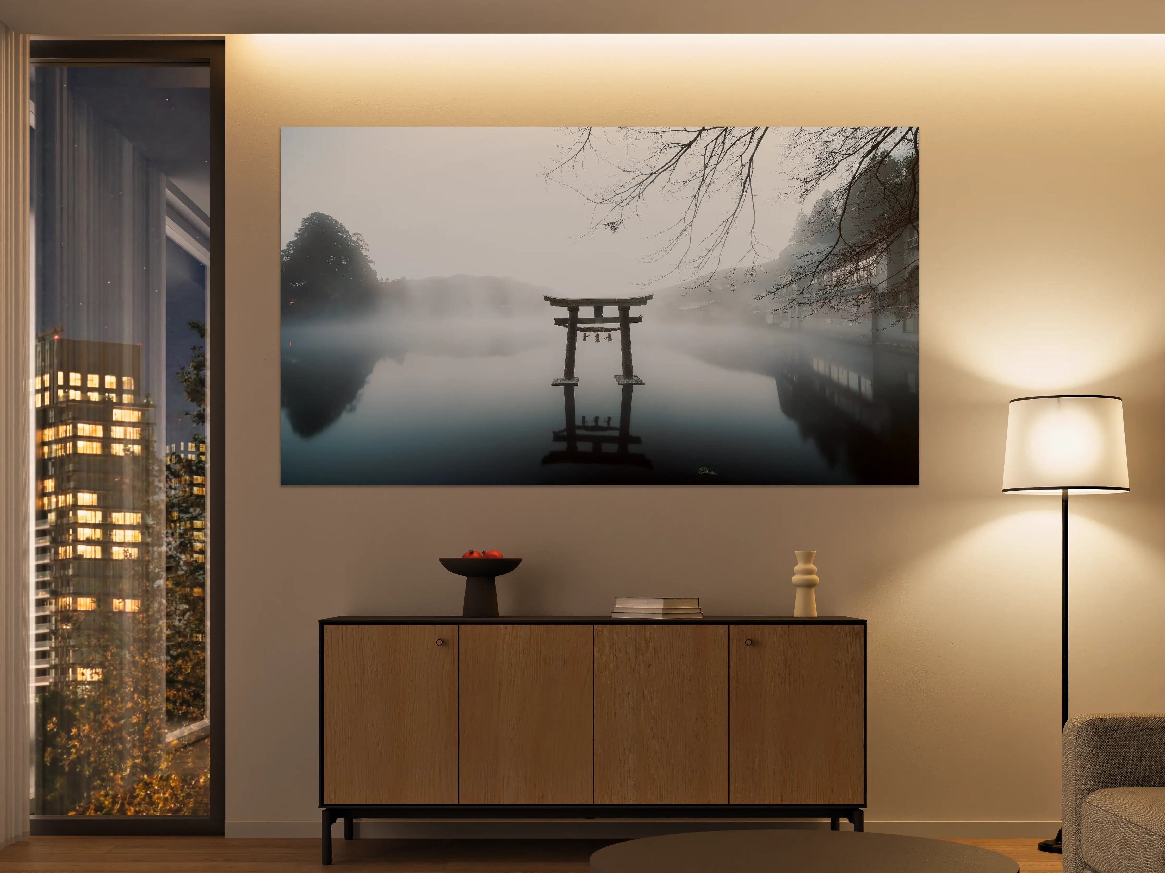 Große Wandbilder - Mystische Japanische Torii am Morgen
