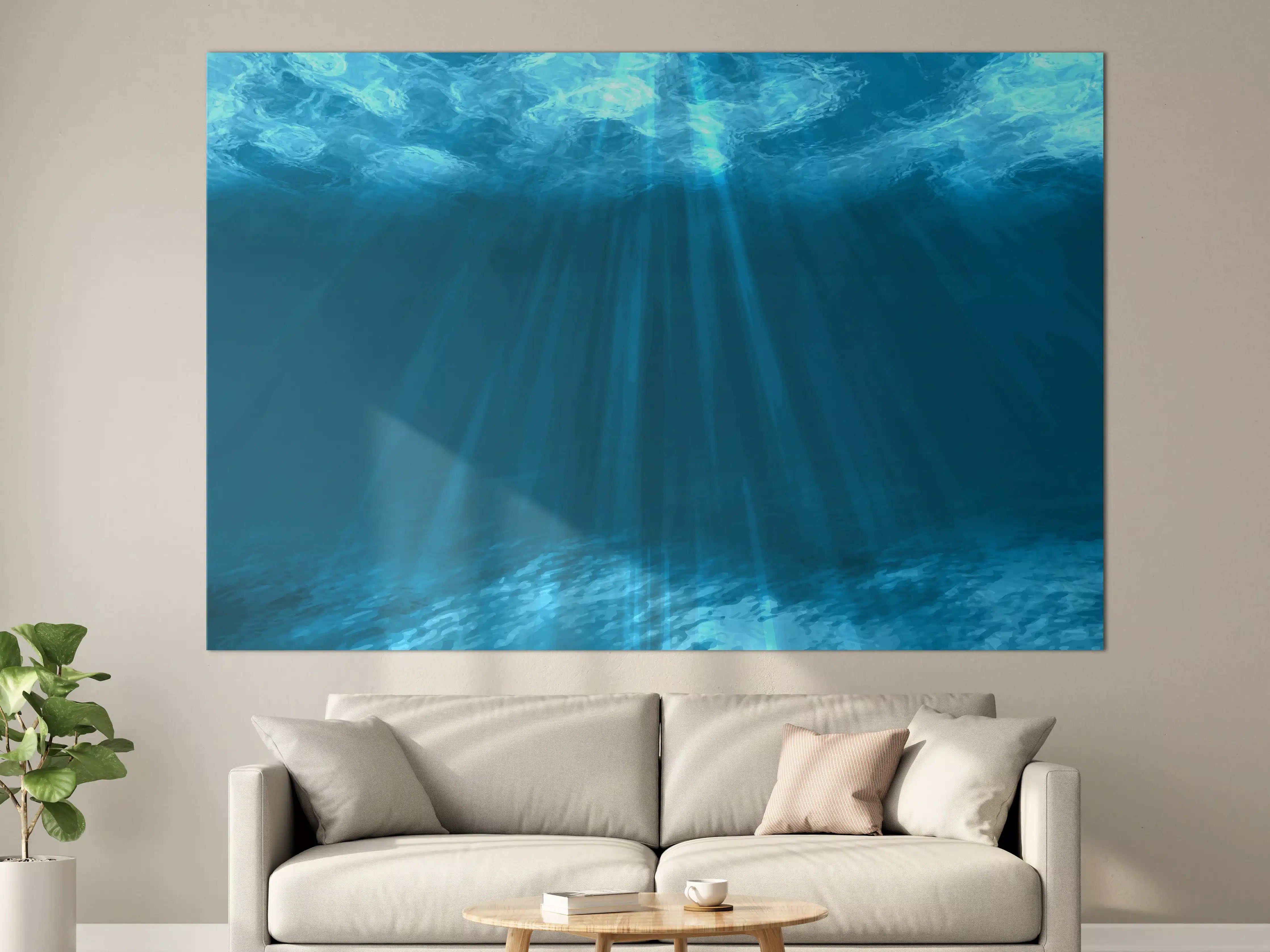 Große Wandbilder - Mystische Unterwasserwelt Blau
